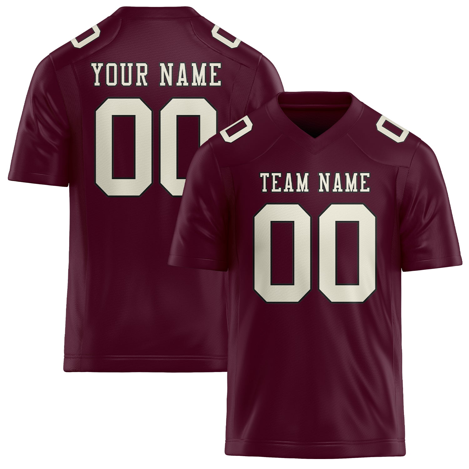Custom Coral Red Cream Football Jersey