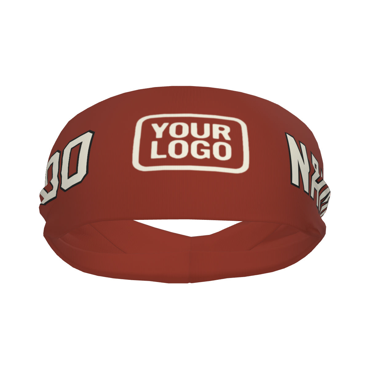 Custom Coral Red Cream Sports headband