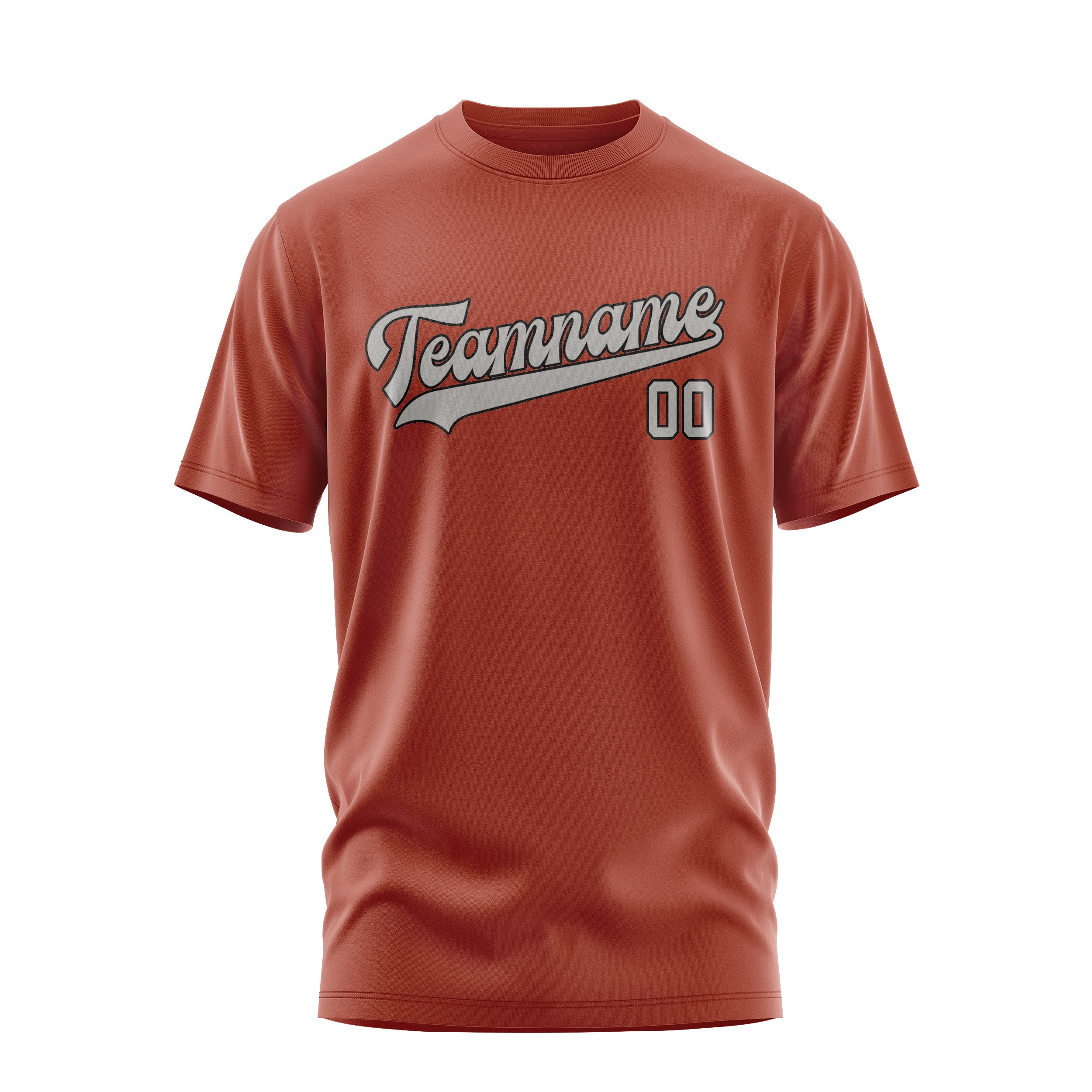 Custom Coral Red Gray T-Shirt