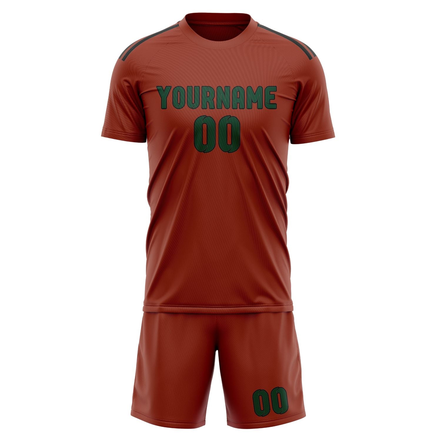 Custom Coral Red Green Soccer Set