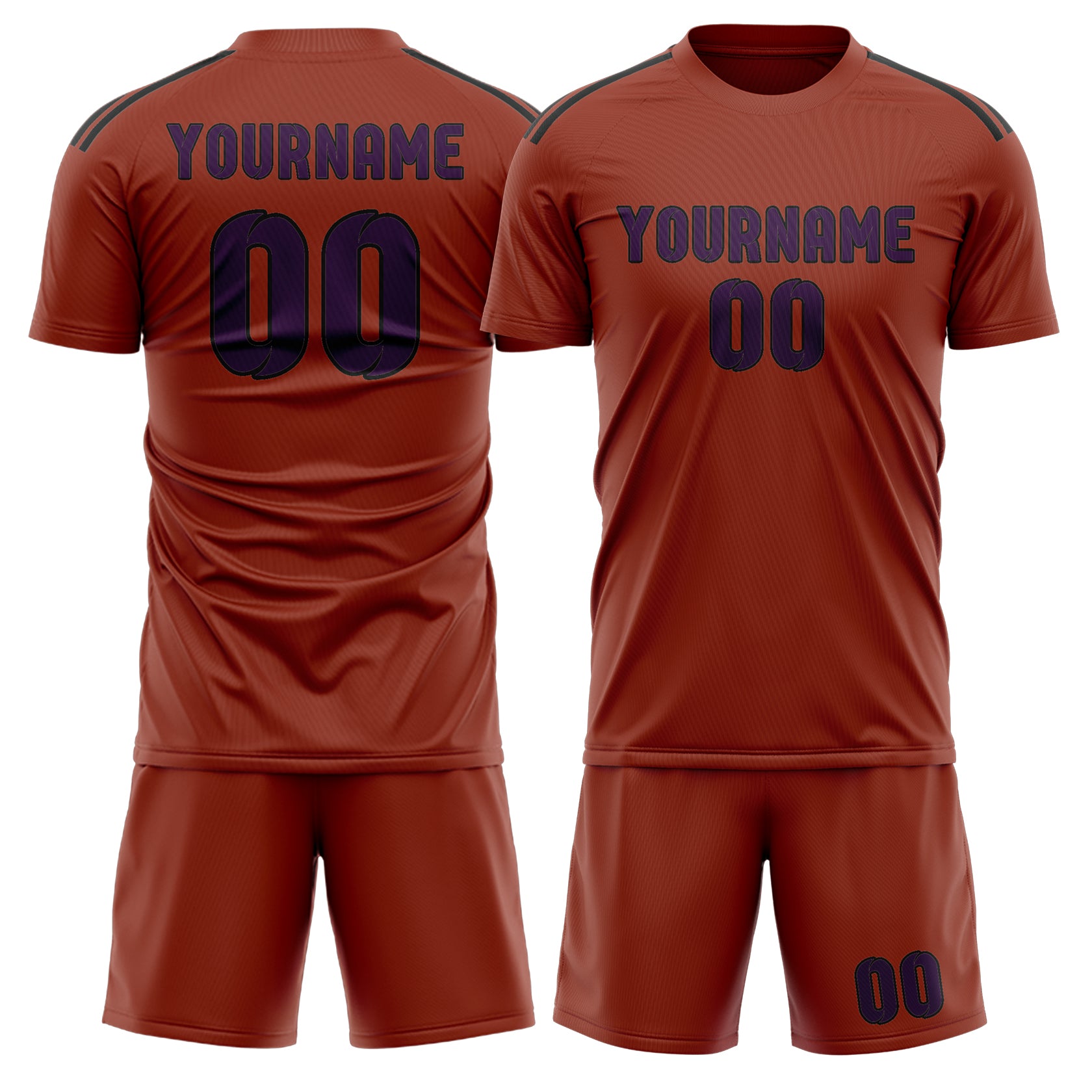 Custom Coral Red Purple Soccer Set