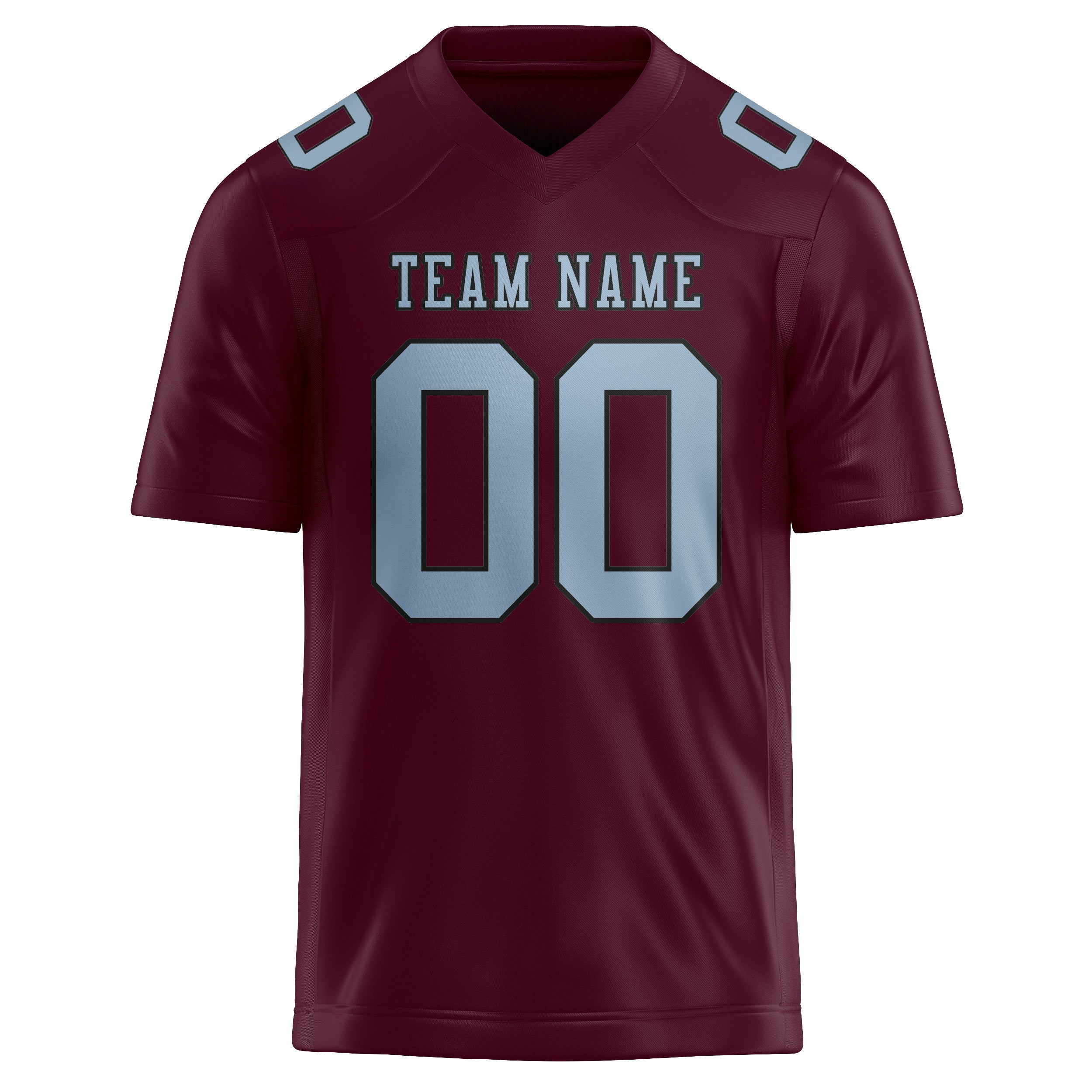 Custom Coral Red Light Blue Football Jersey