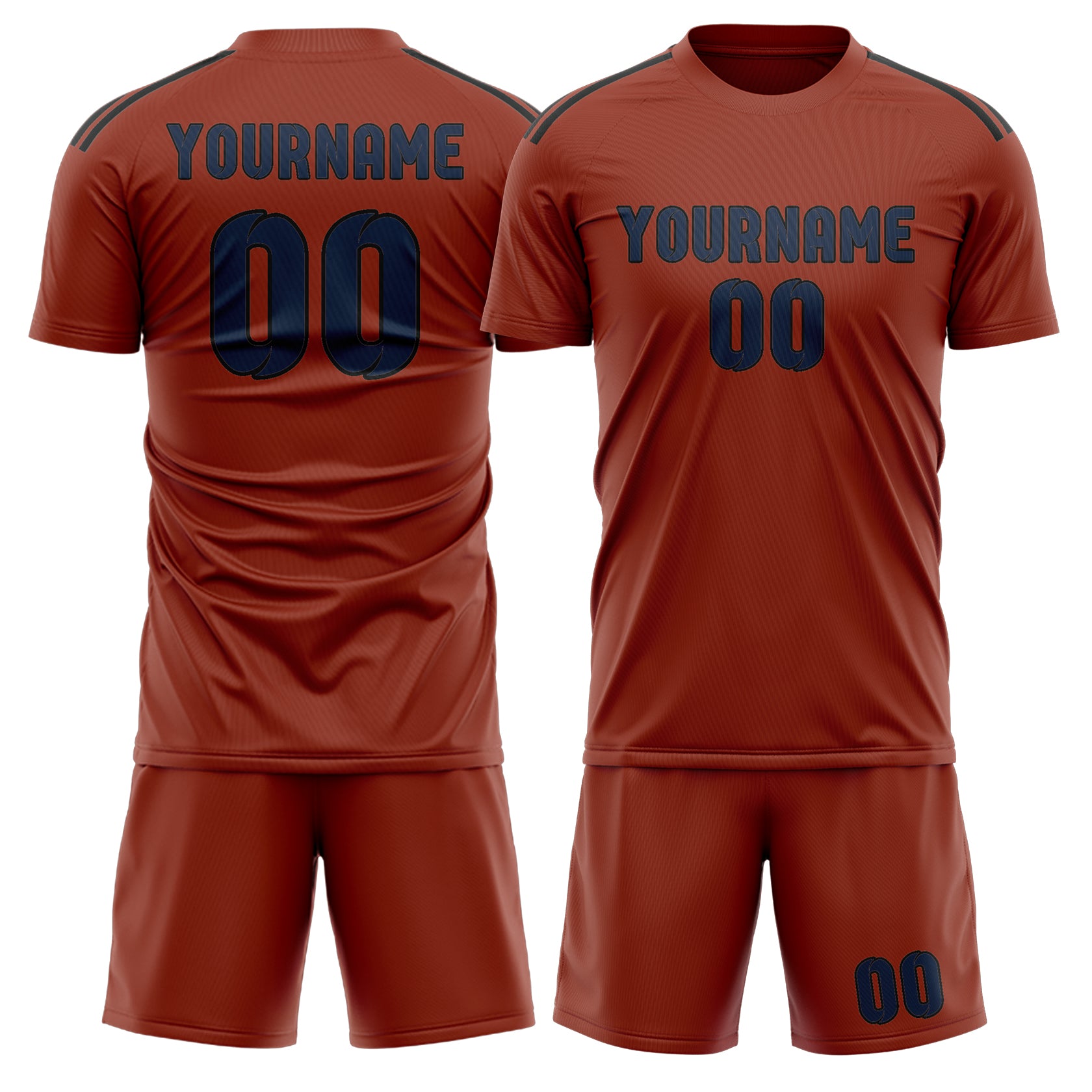 Custom Coral Red Blue Soccer Set