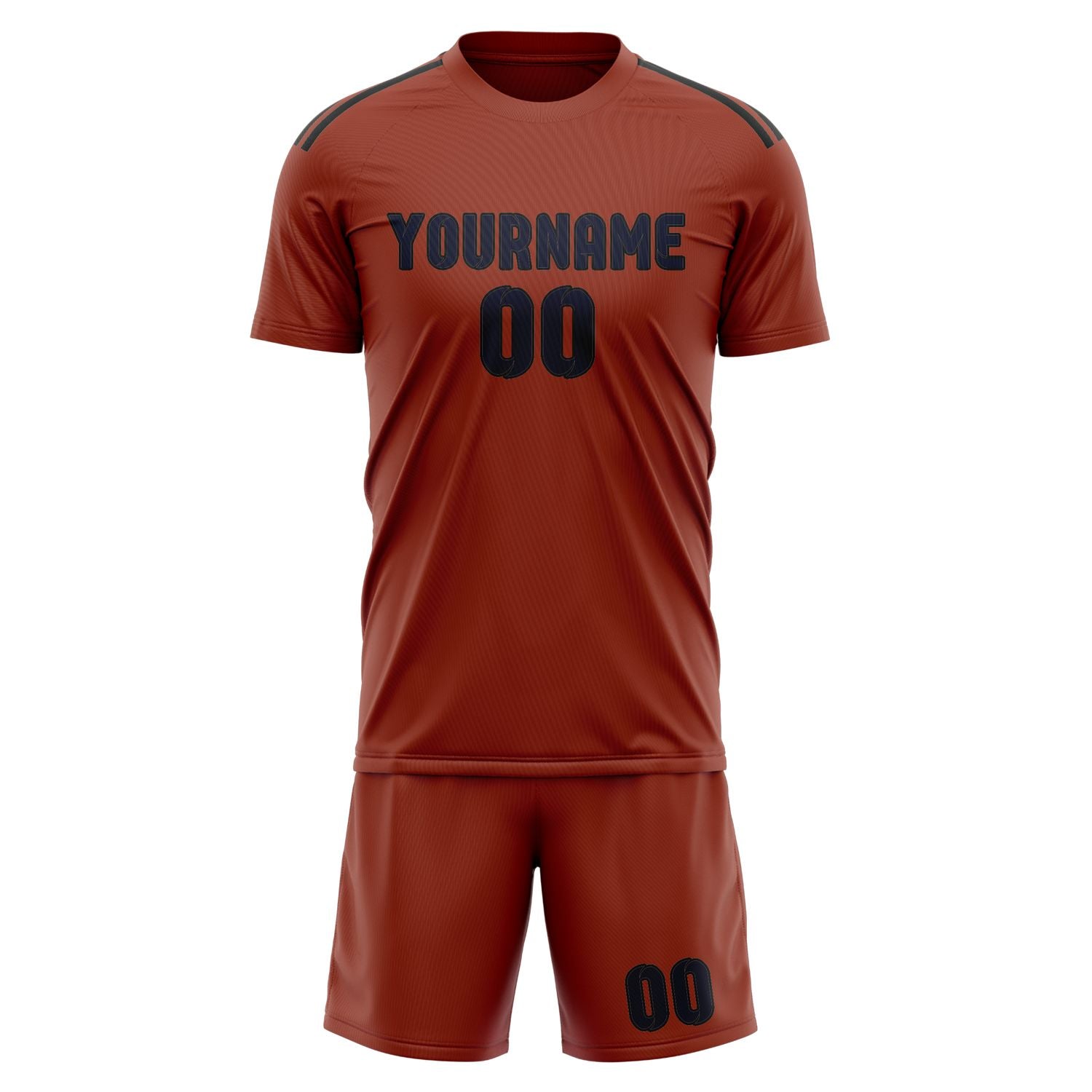 Custom Coral Red Navy Soccer Set