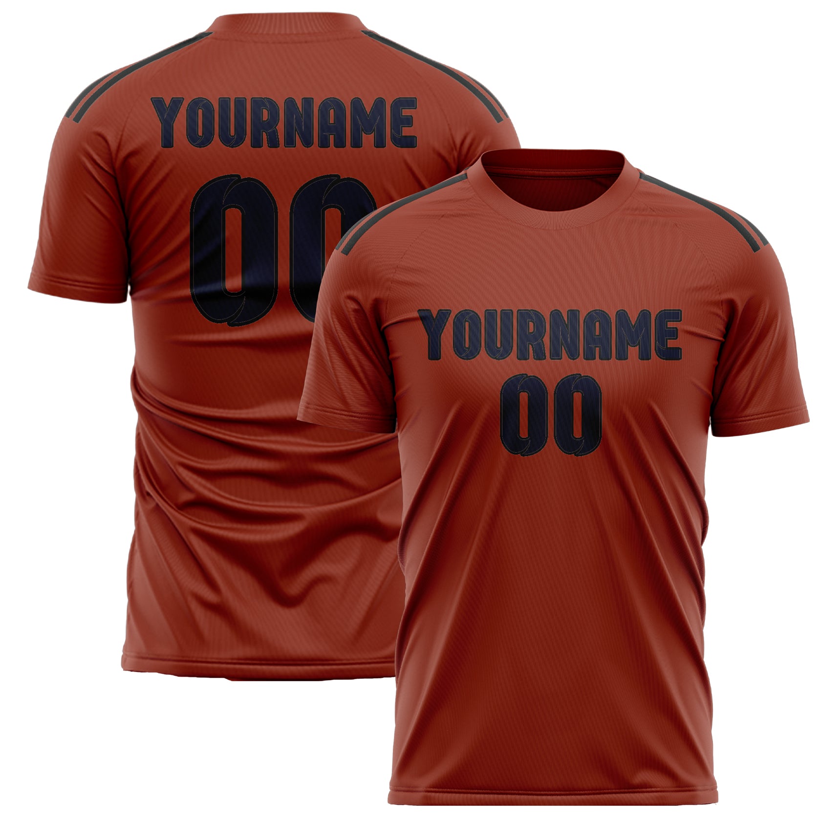 Custom Coral Red Navy Soccer Jersey