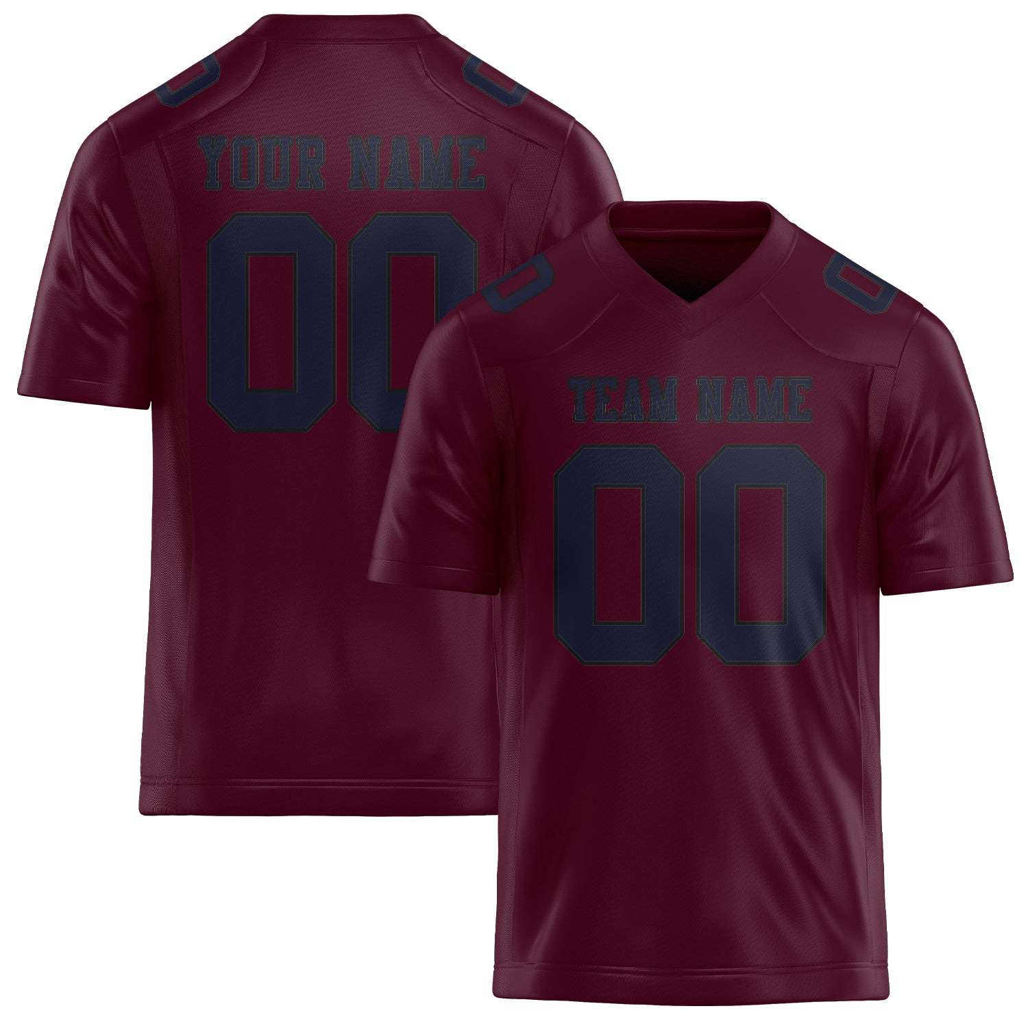 Custom Coral Red Navy Football Jersey