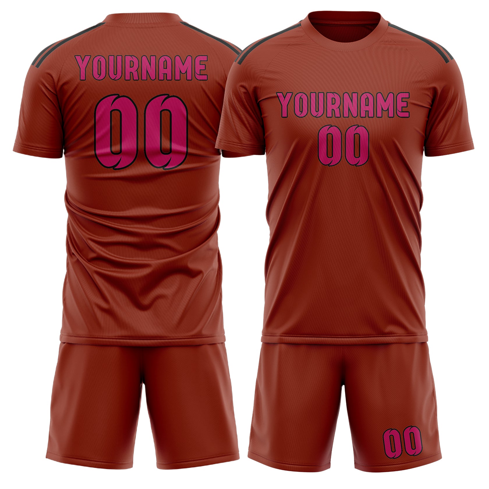 Custom Coral Red Pink Soccer Set
