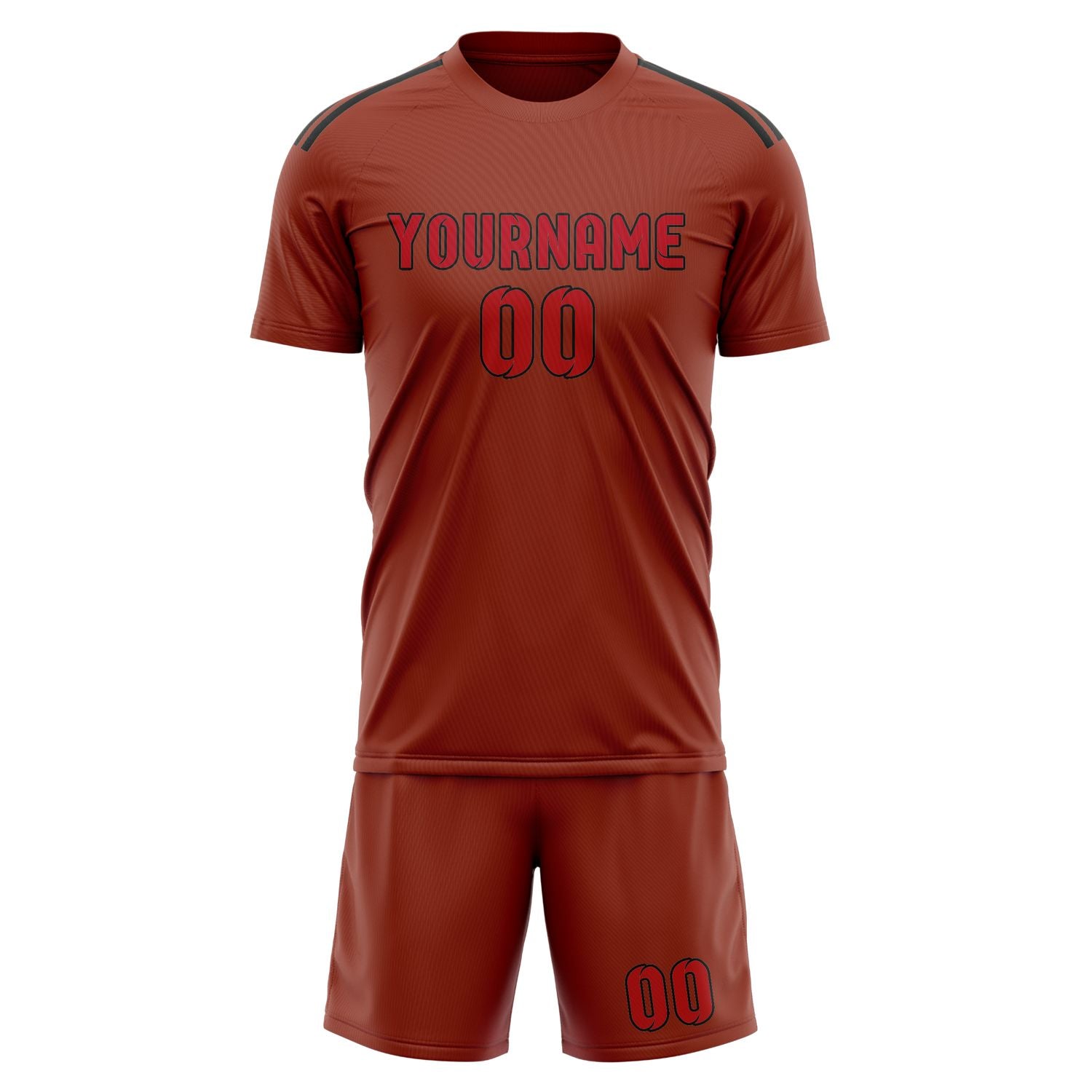 Custom Coral Red Red Soccer Set