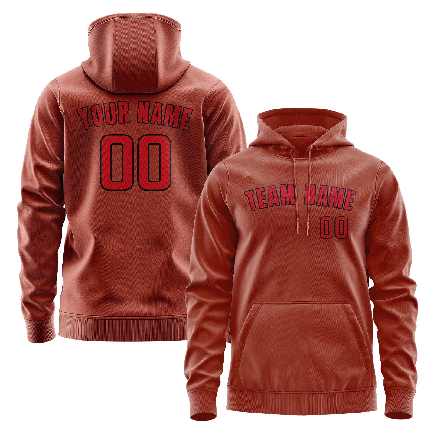 Custom Coral Red Red Hoodie