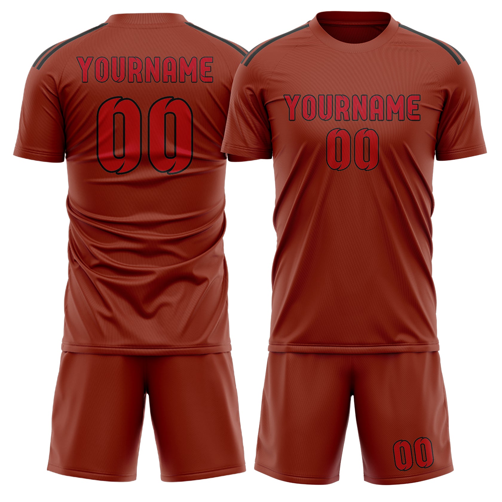 Custom Coral Red Red Soccer Set