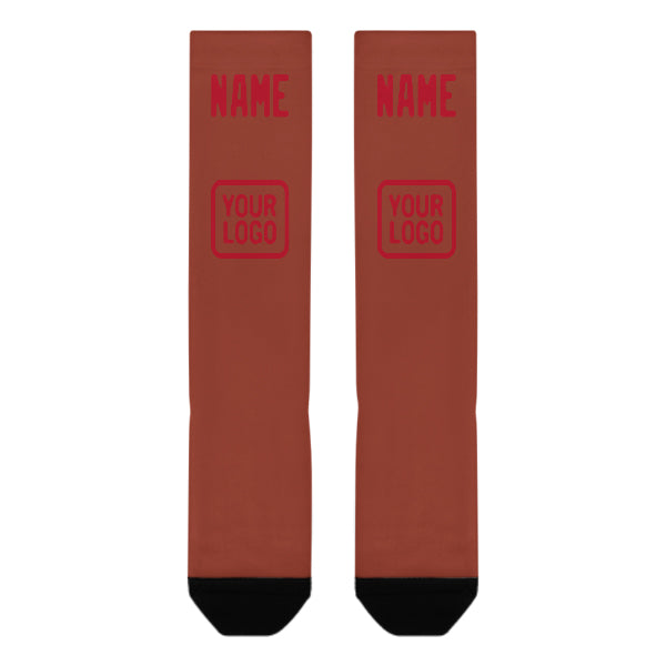 Custom Coral Red Red Knee-High Sock