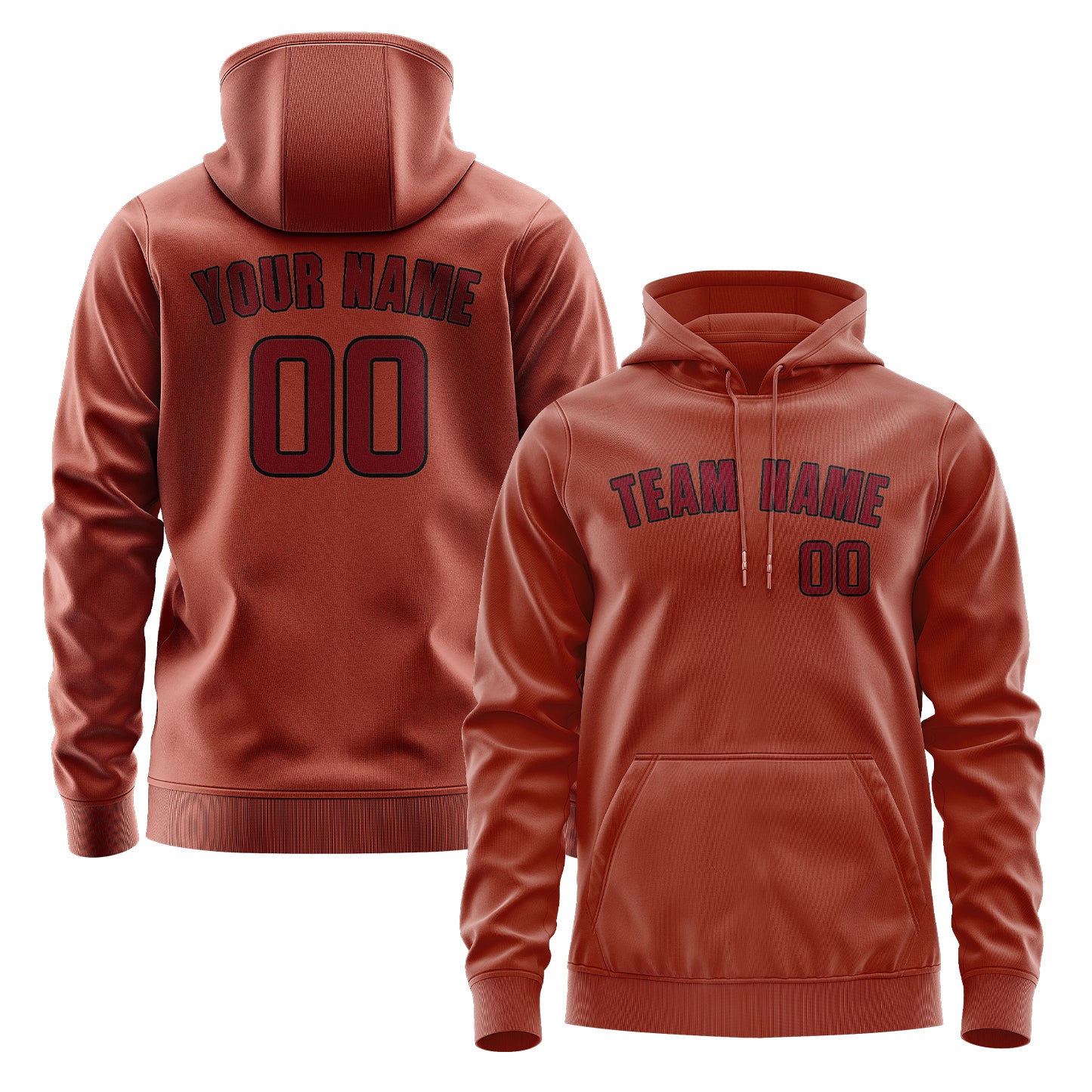 Custom Coral Red Crimson Red Hoodie