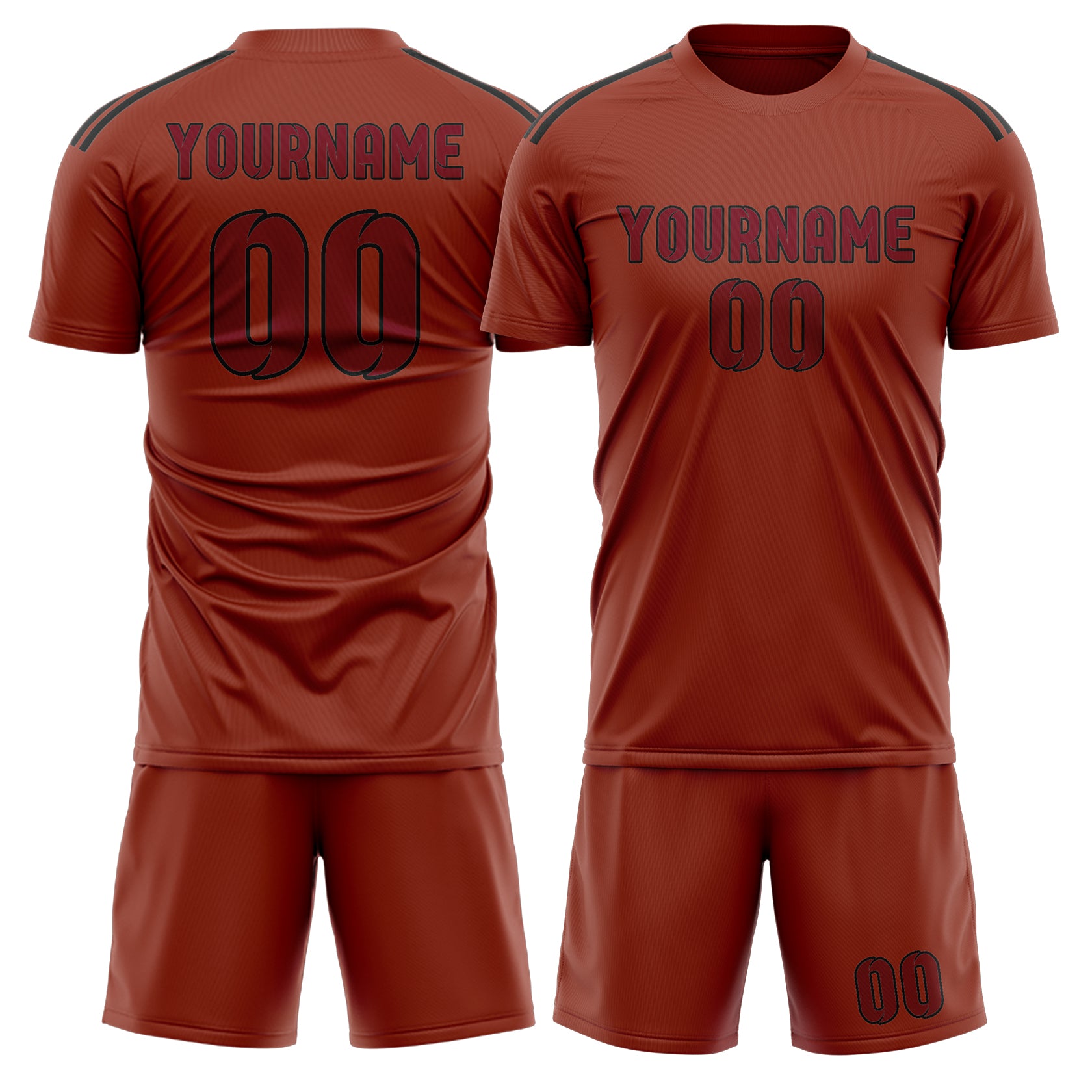 Custom Coral Red Crimson Red Soccer Set