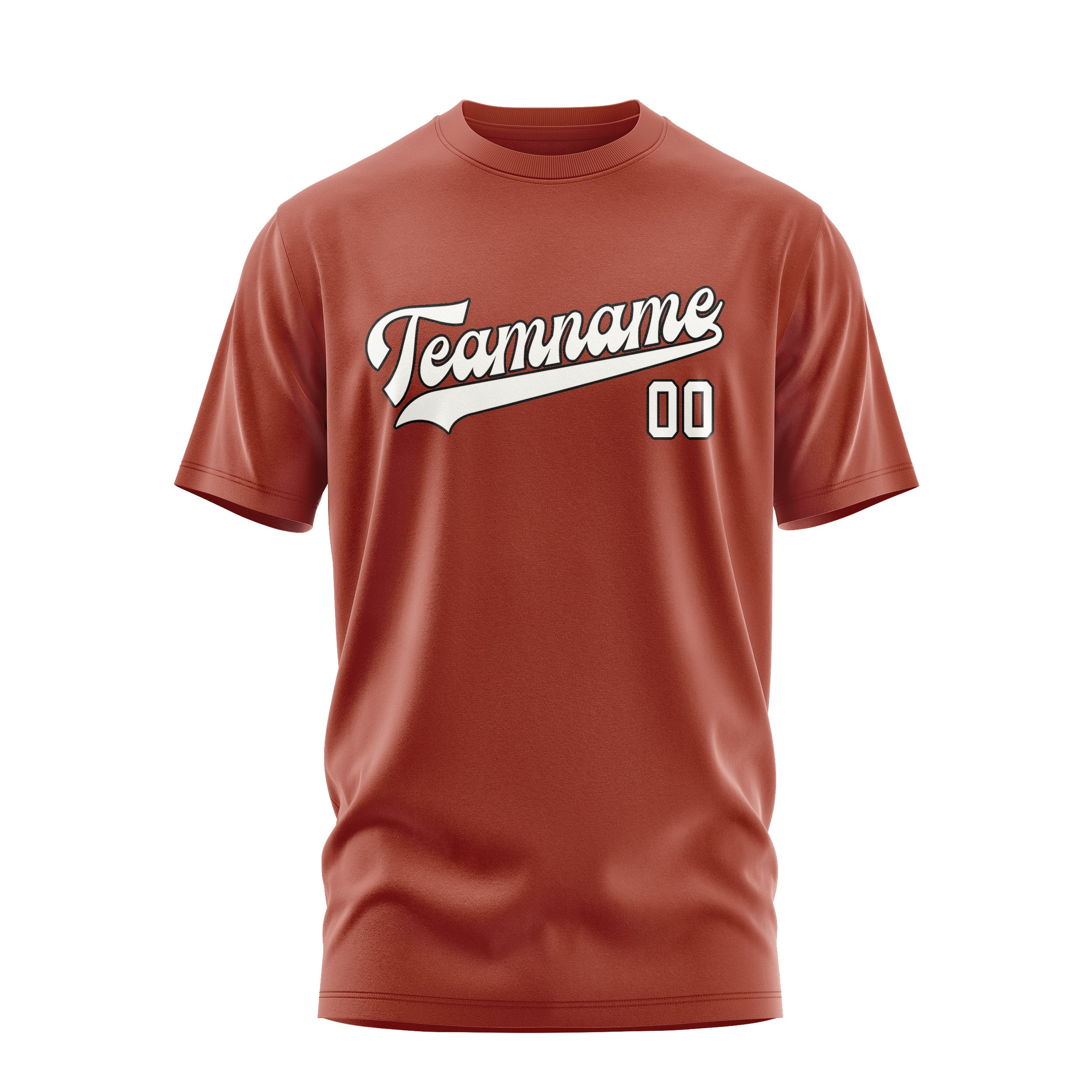 Custom Coral Red White T-Shirt