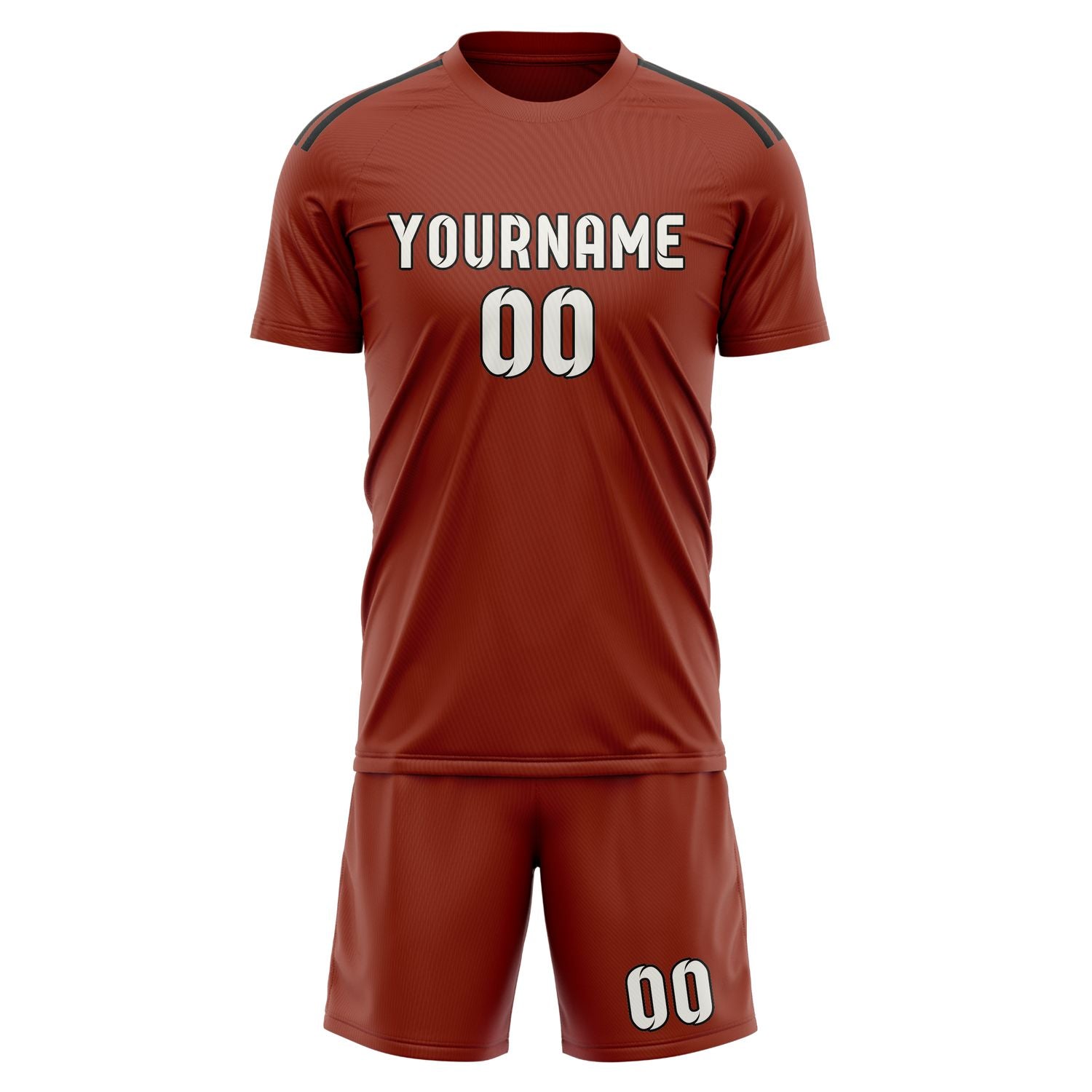 Custom Coral Red White Soccer Set
