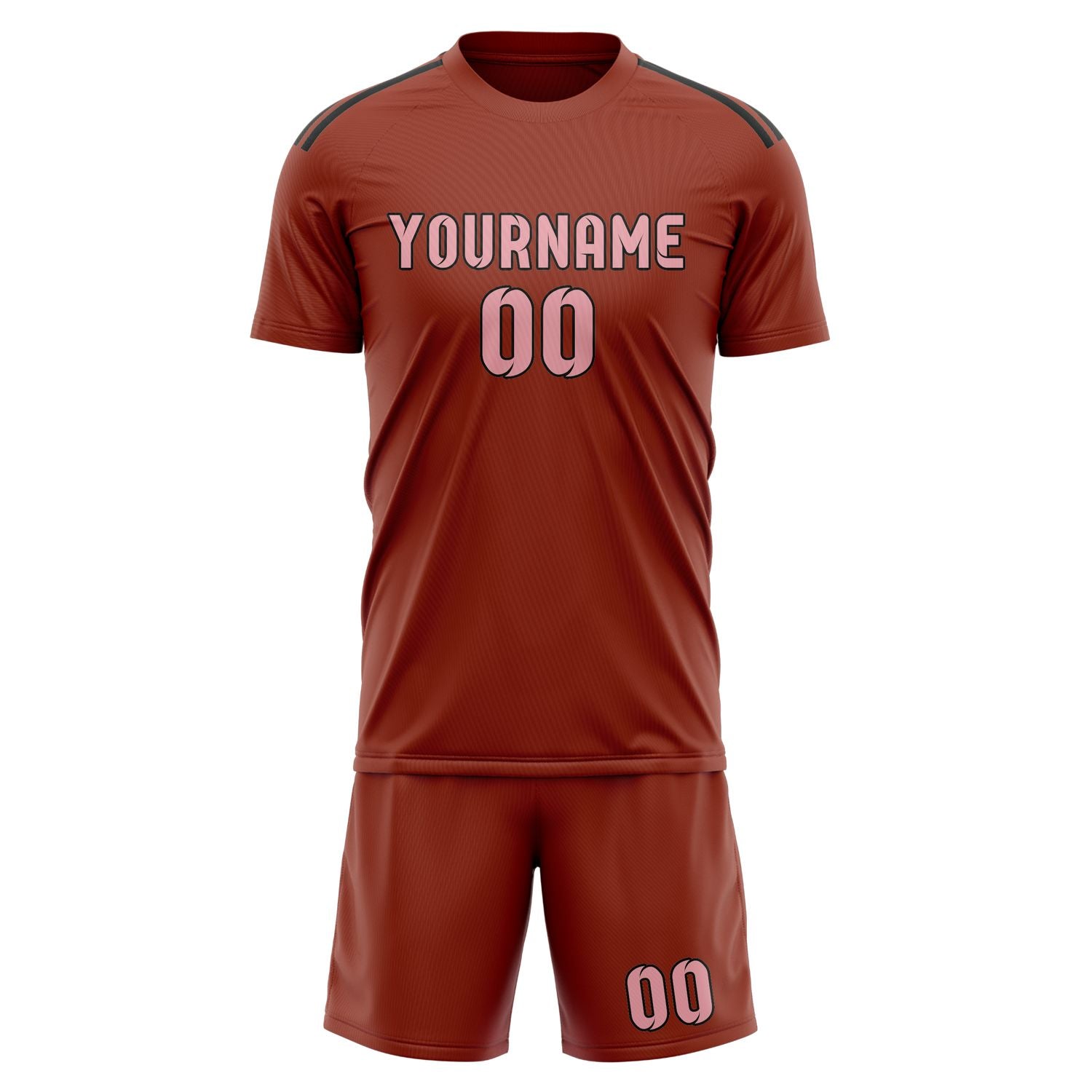 Custom Coral Red Light Pink Soccer Set