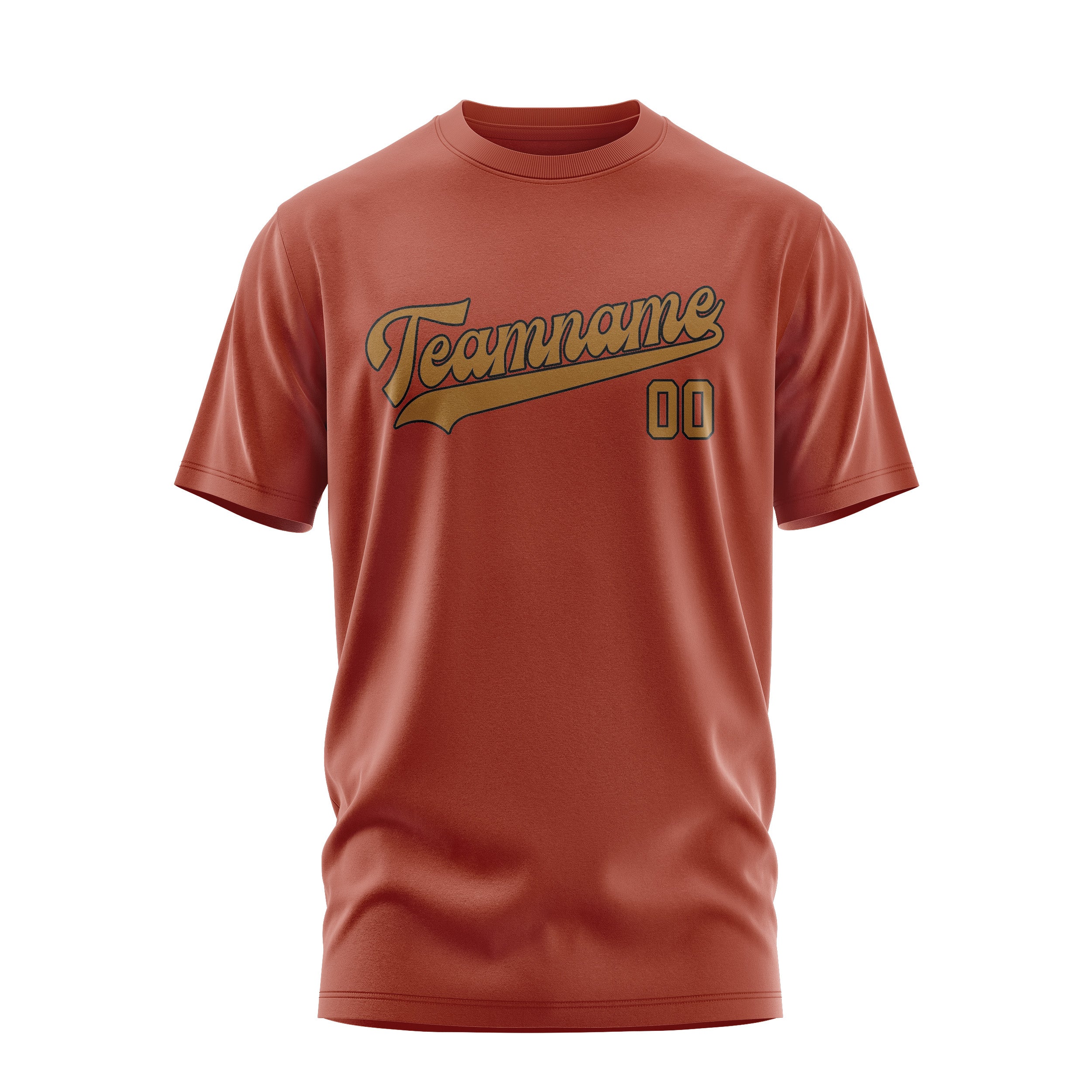 Custom Coral Red Khaki T-Shirt