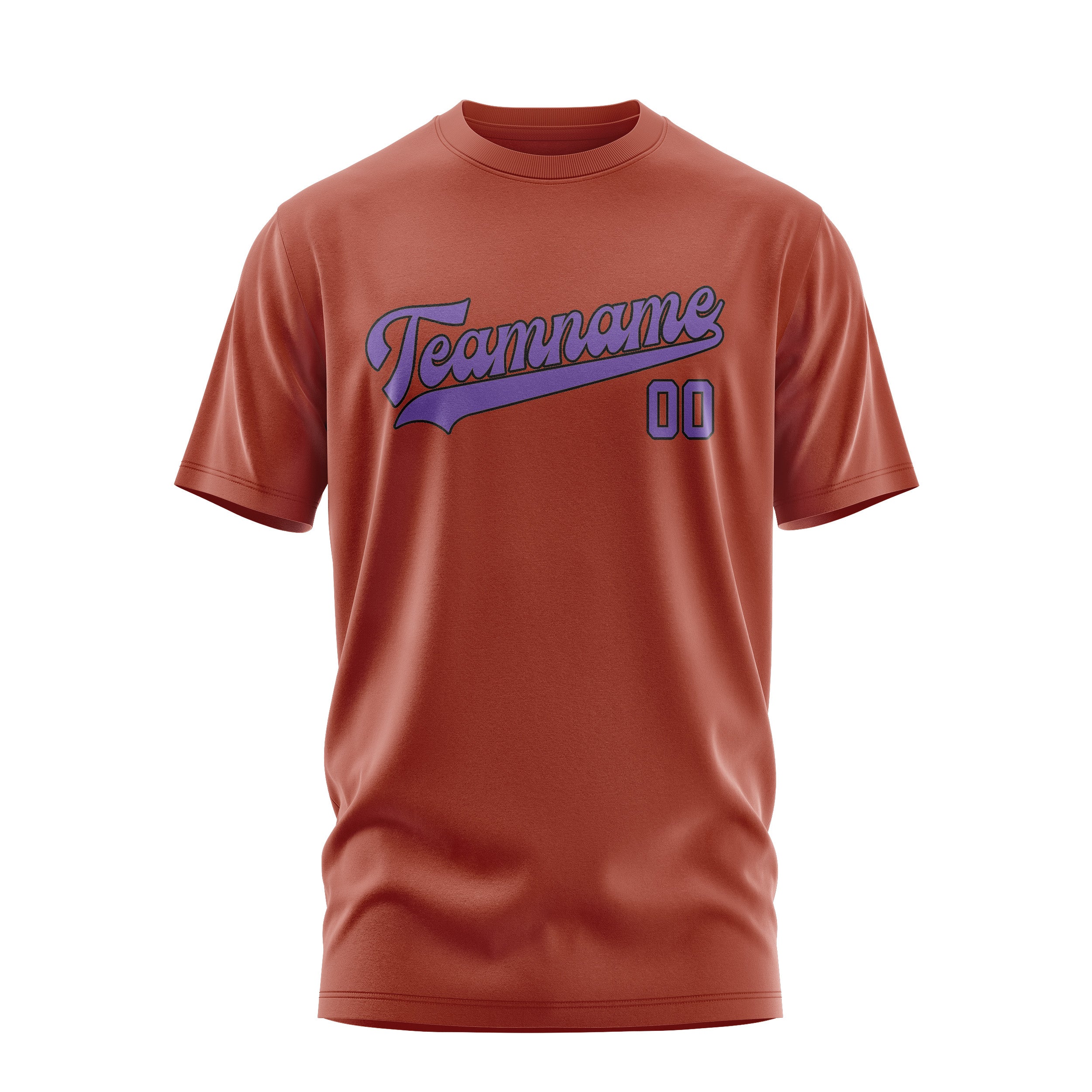 Custom Coral Red Light Purple T-Shirt