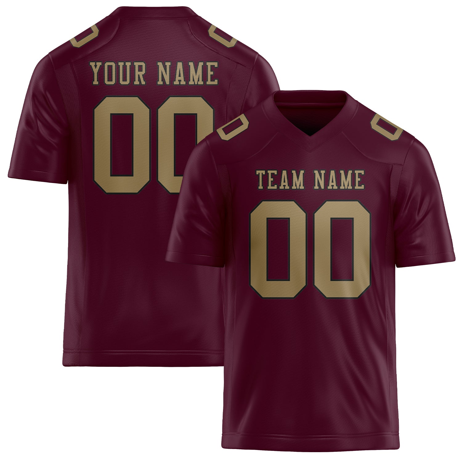Custom Coral Red Light Khaki Football Jersey