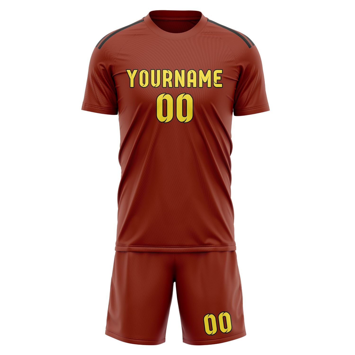 Custom Coral Red Light Yellow Soccer Set