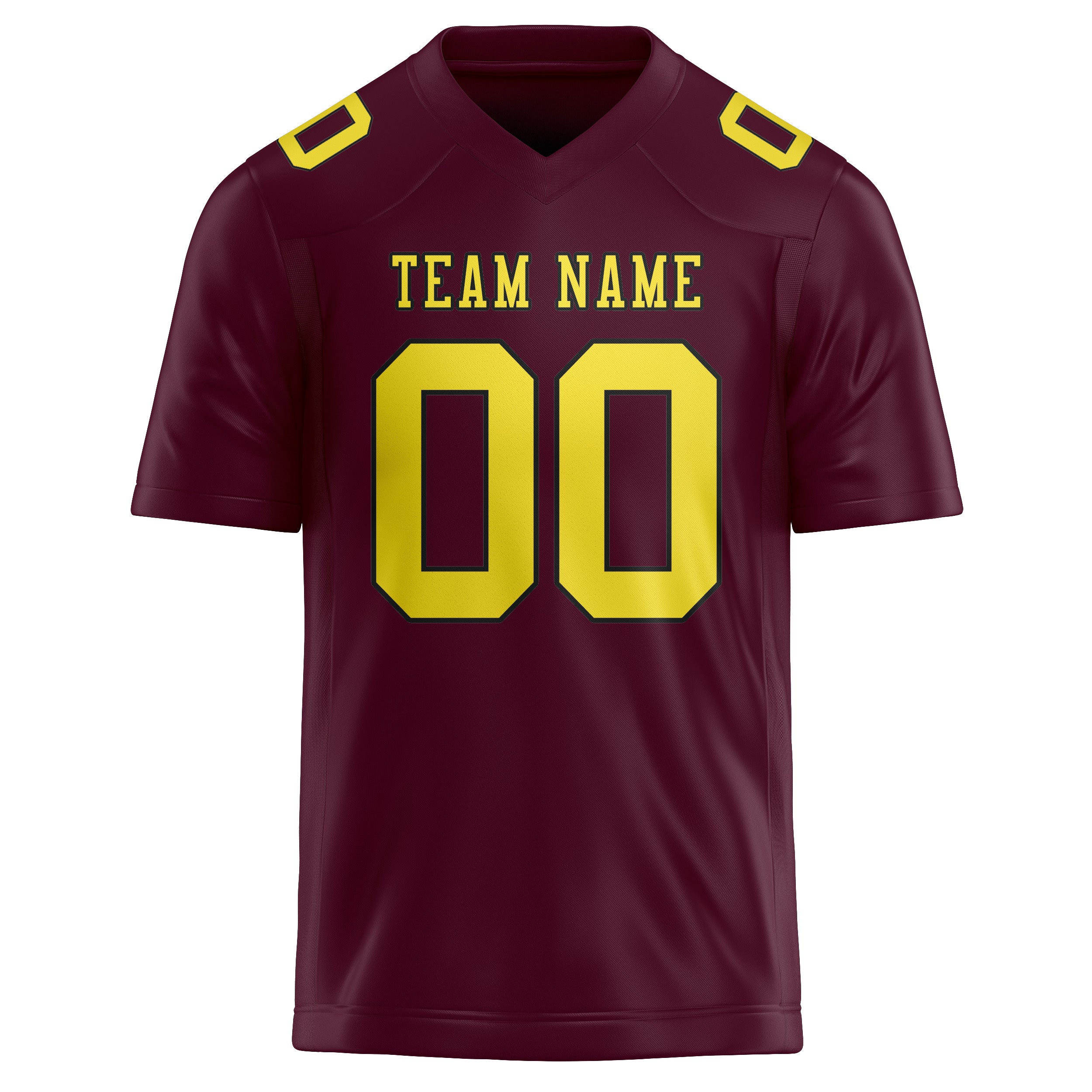 Custom Coral Red Light Yellow Football Jersey