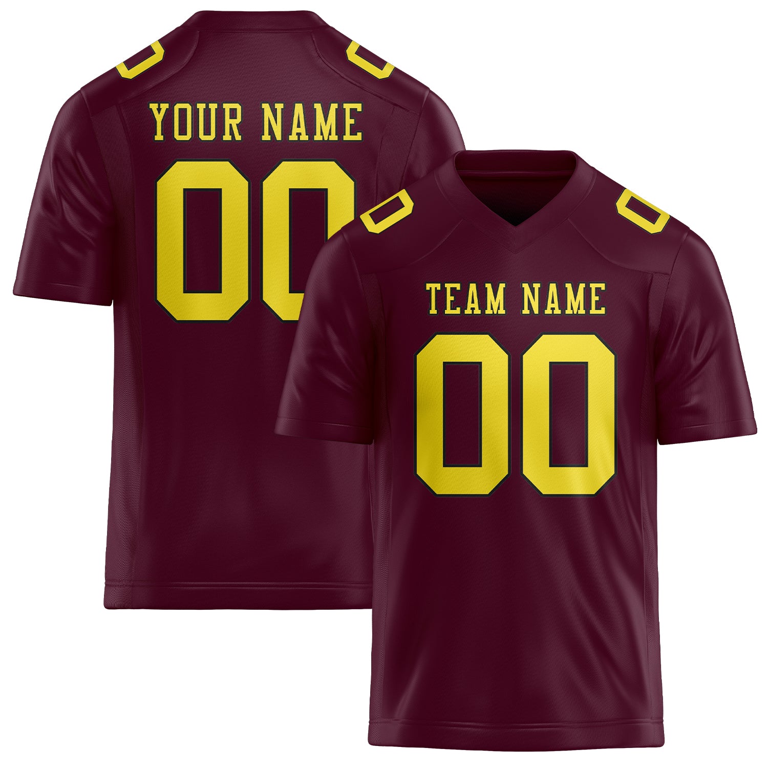 Custom Coral Red Light Yellow Football Jersey