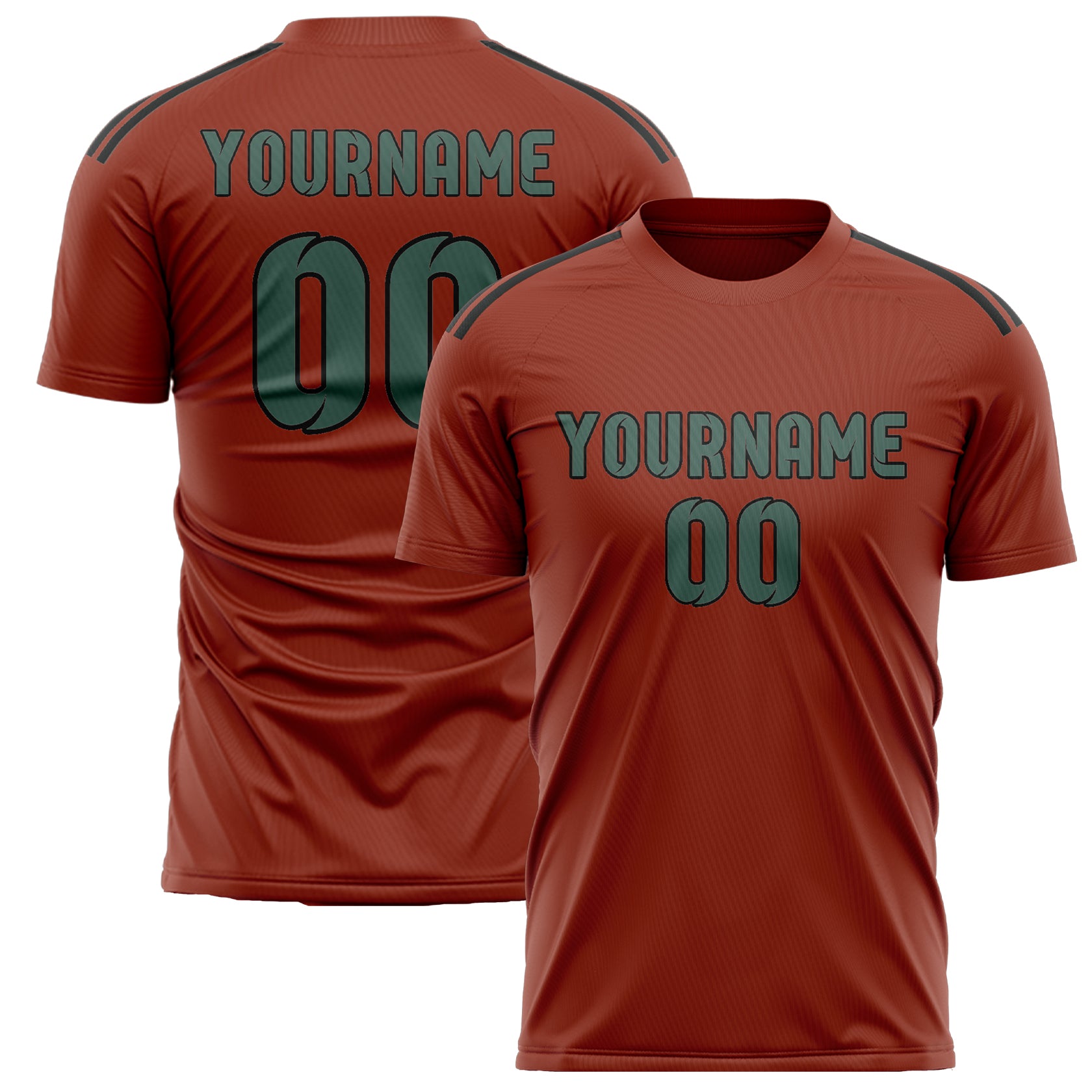 Custom Coral Red Blue Green Soccer Jersey