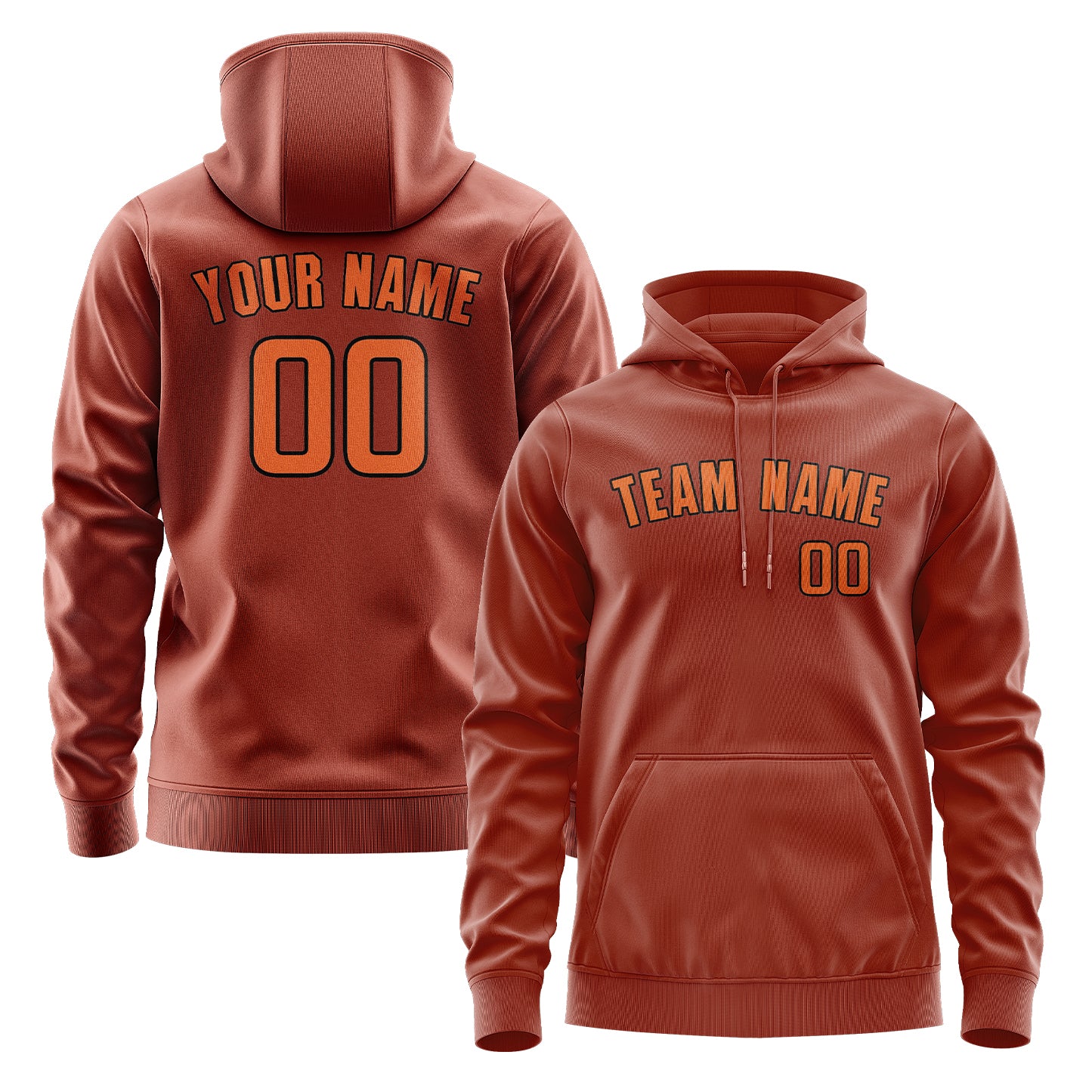 Custom Coral Red Orange Hoodie
