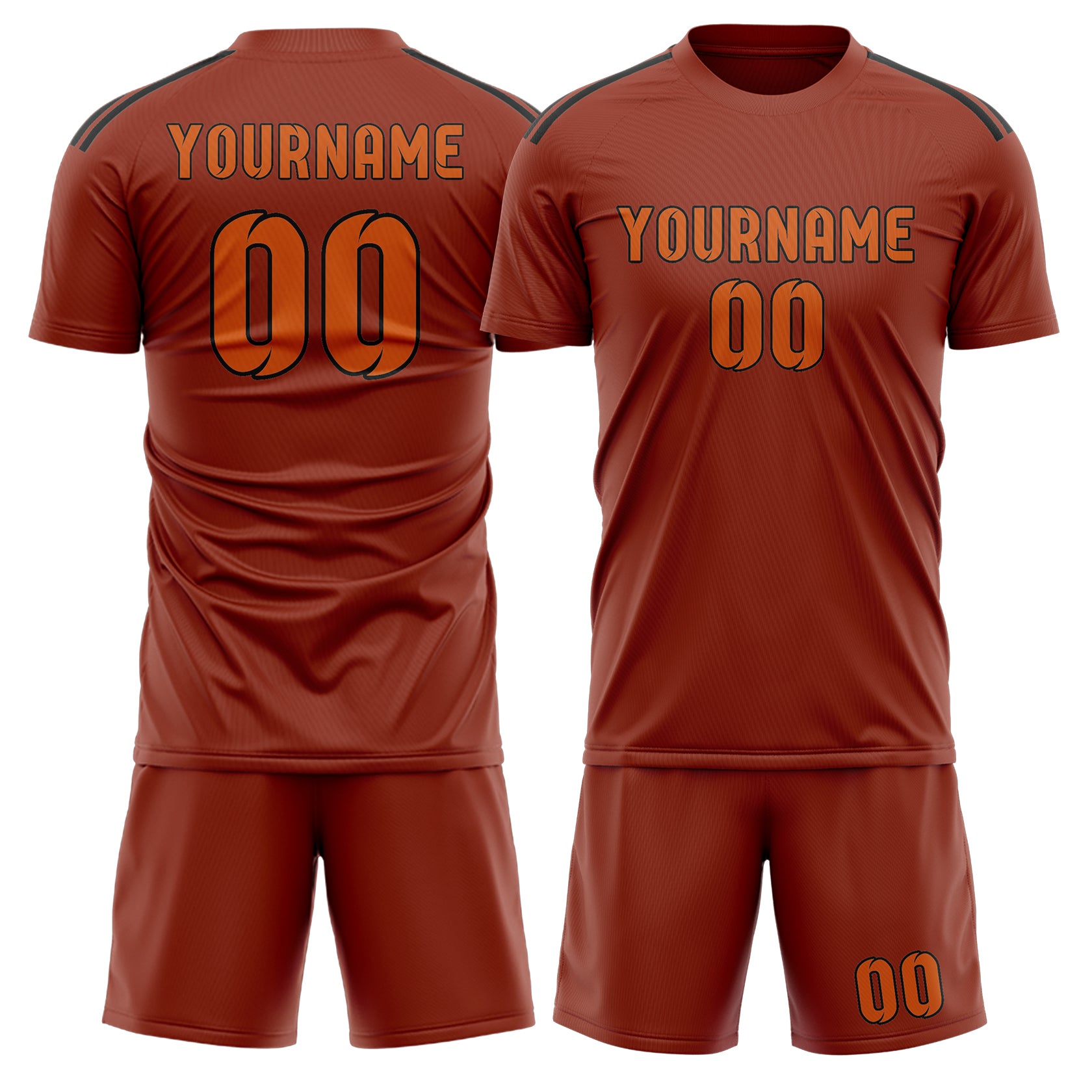 Custom Coral Red Orange Soccer Set