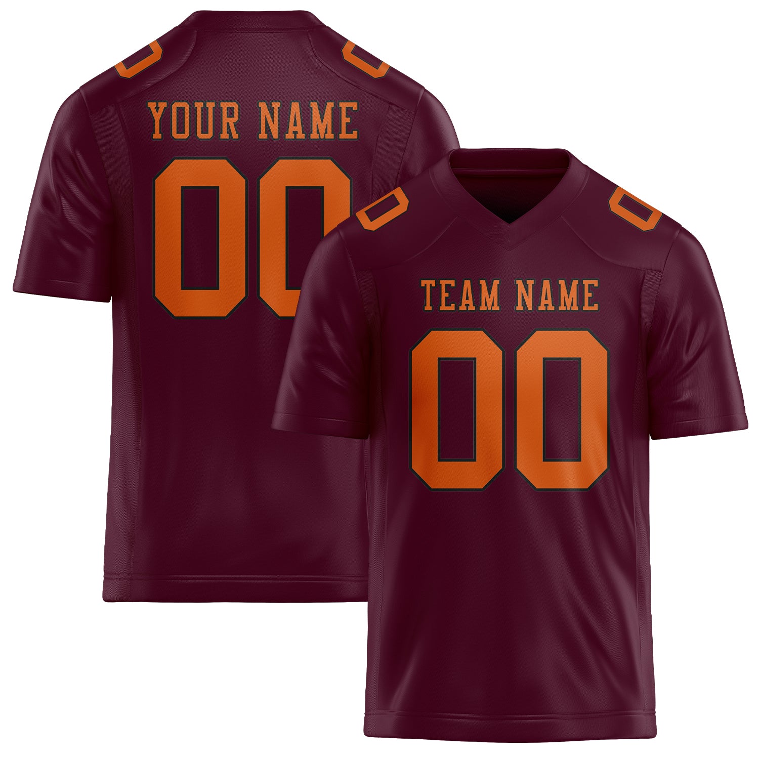 Custom Coral Red Orange Football Jersey