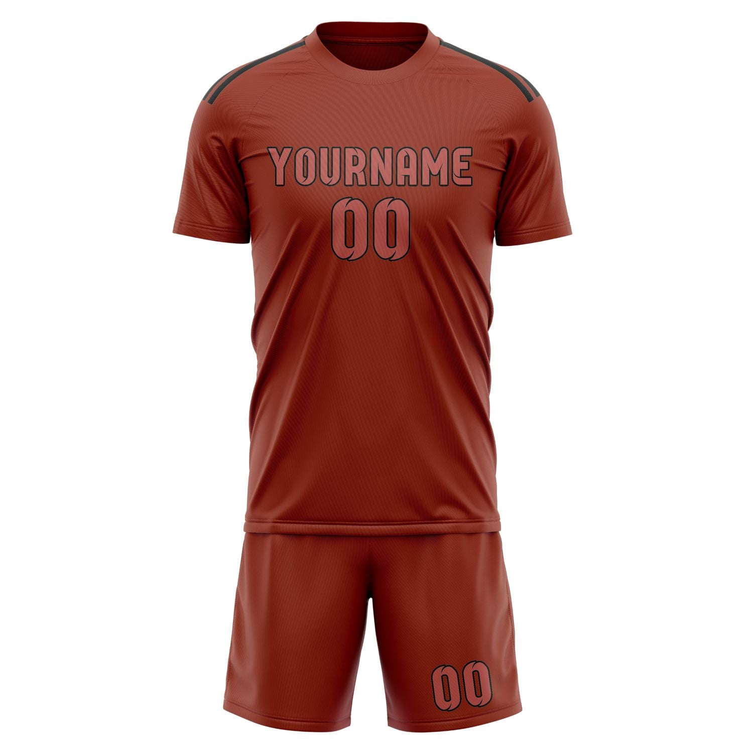 Custom Coral Red Copper Rose Soccer Set
