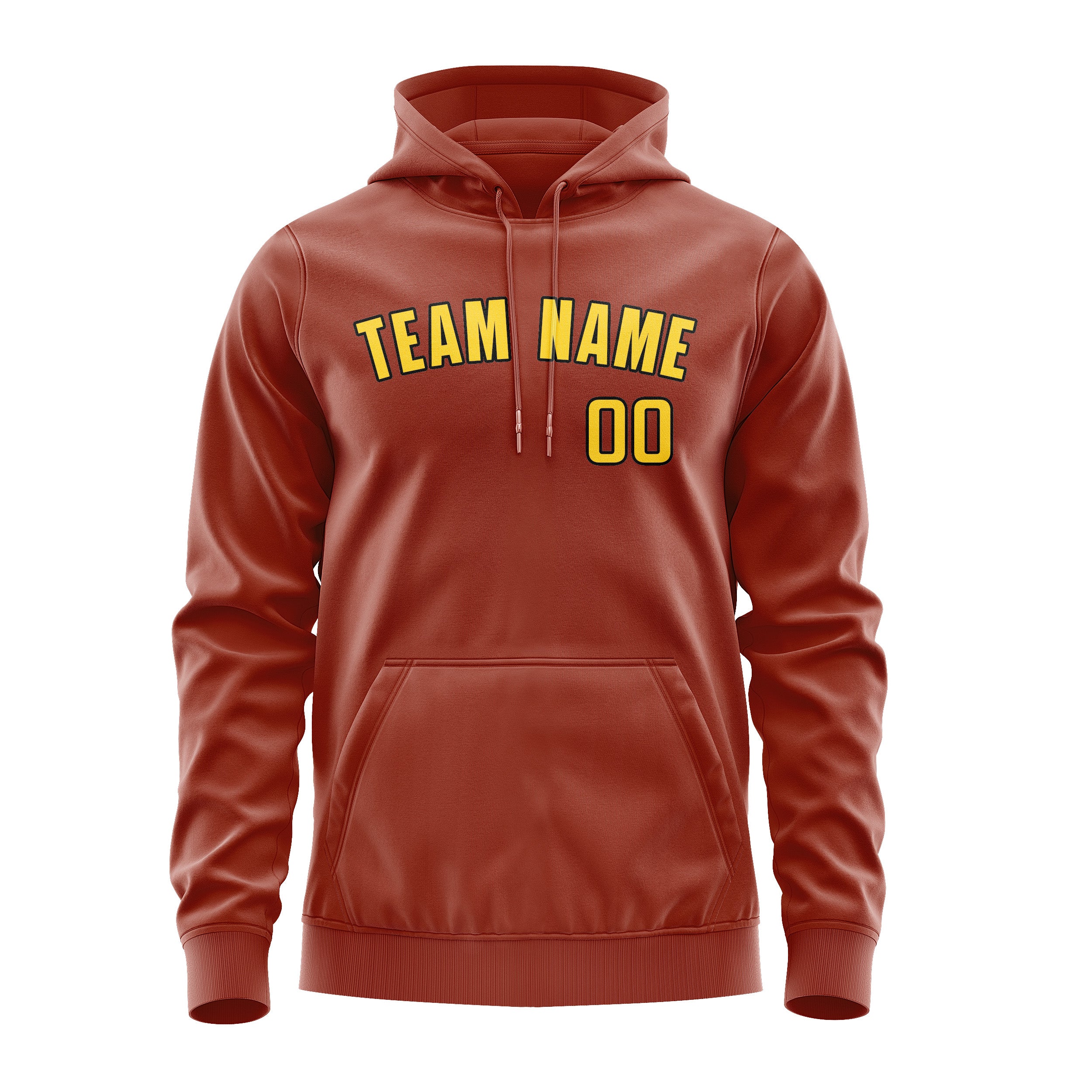 Custom Coral Red Gold Hoodie
