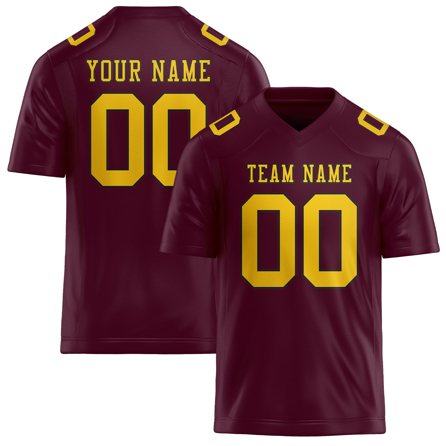 Custom Coral Red Gold Football Jersey