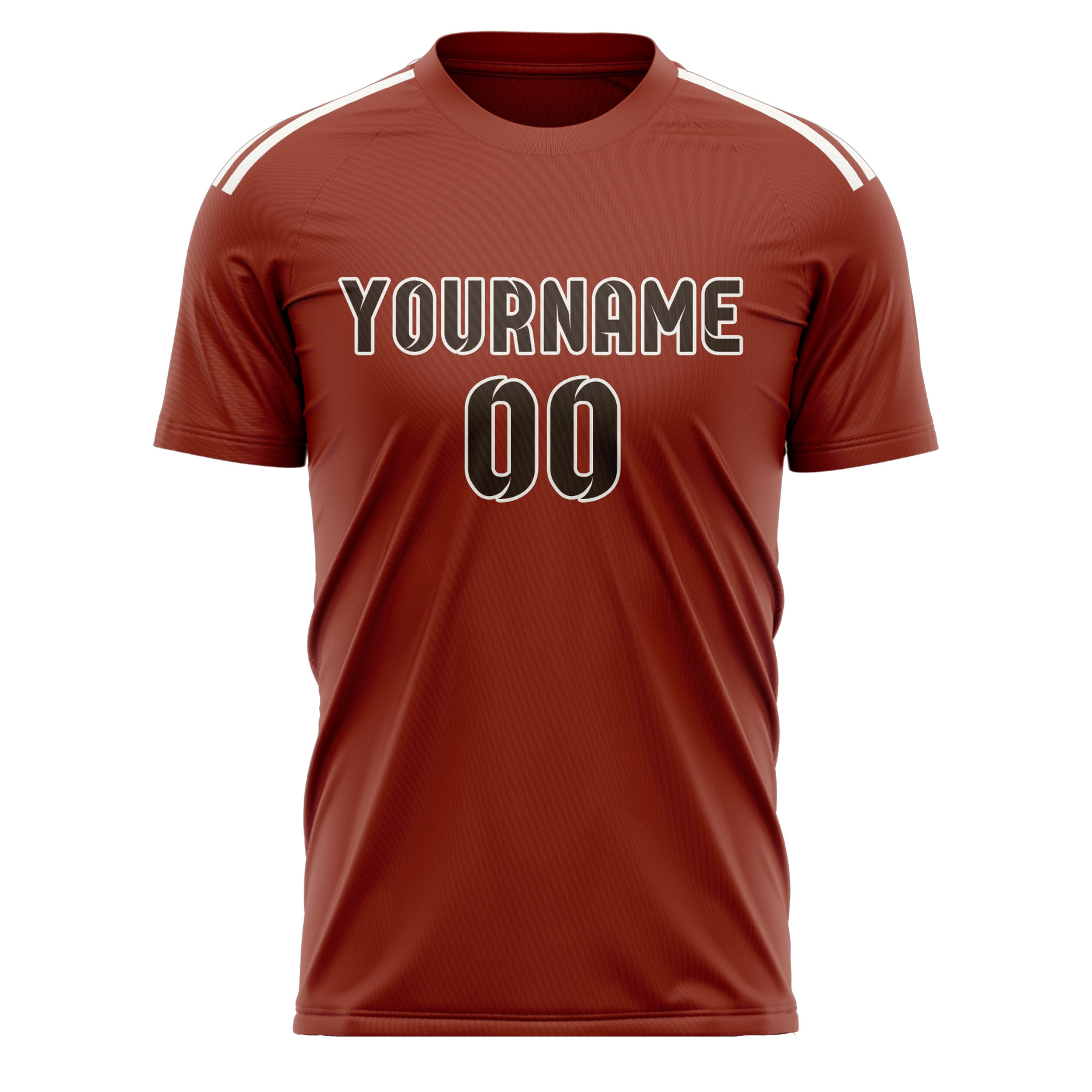 Custom Coral Red Brown Soccer Jersey