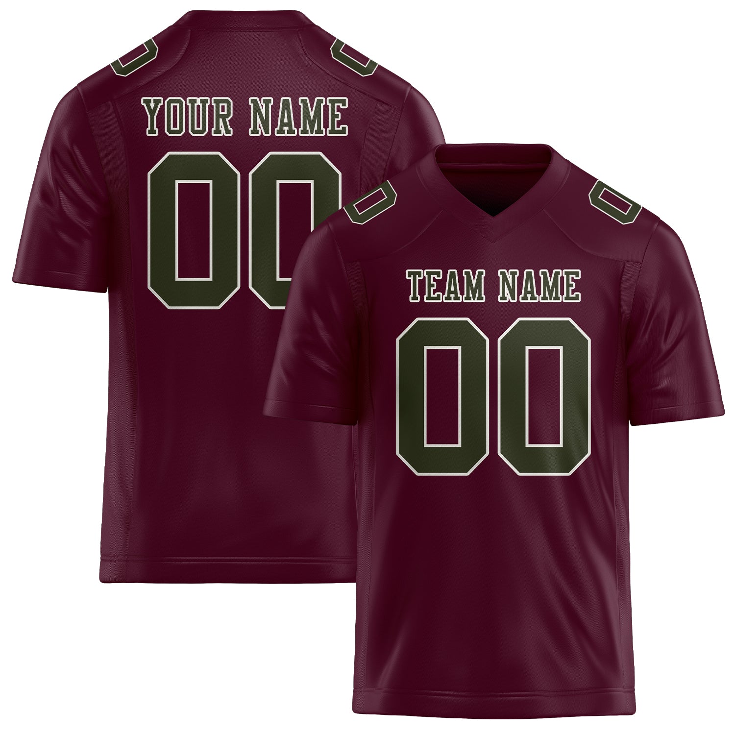 Custom Coral Red Olive Football Jersey
