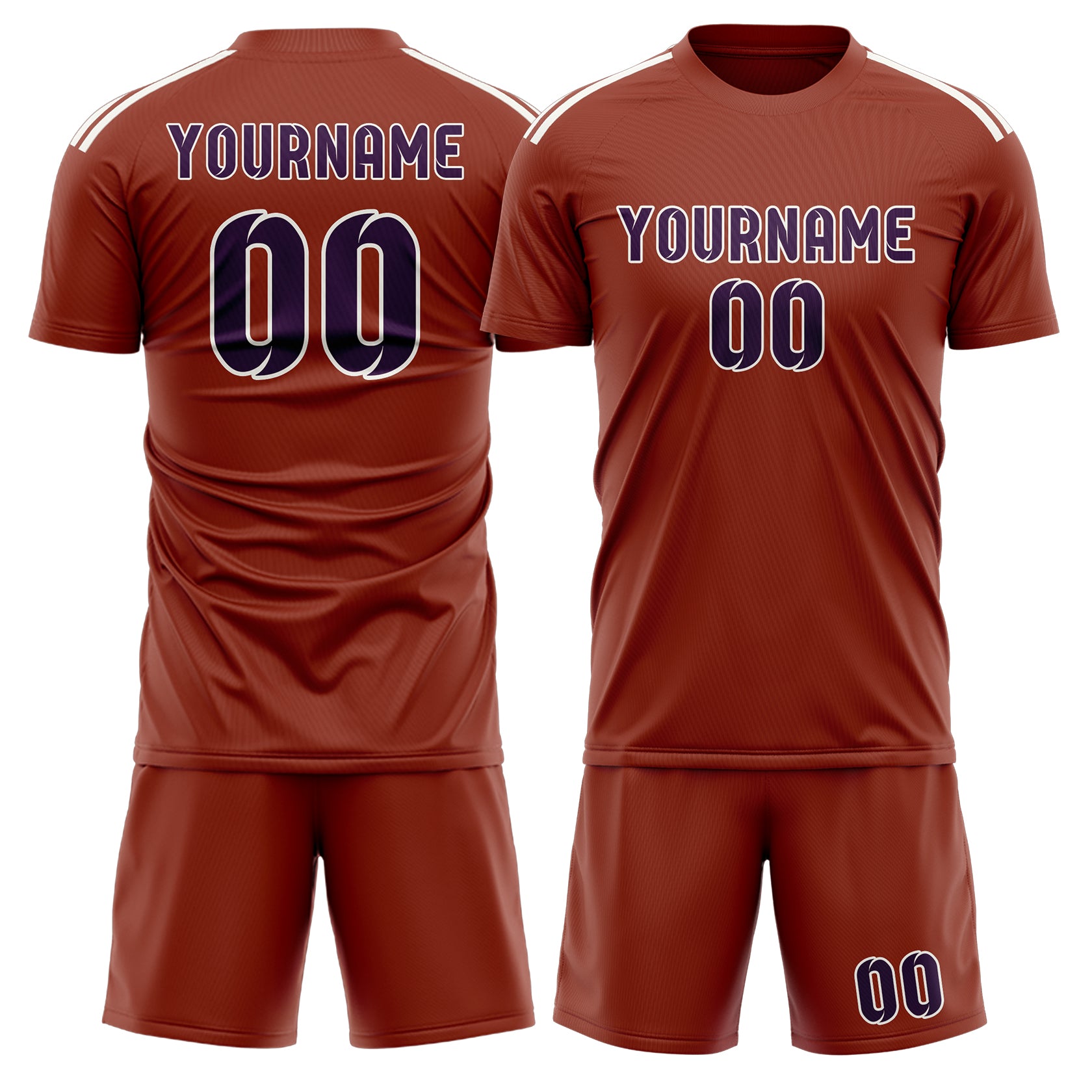 Custom Coral Red Purple Soccer Set