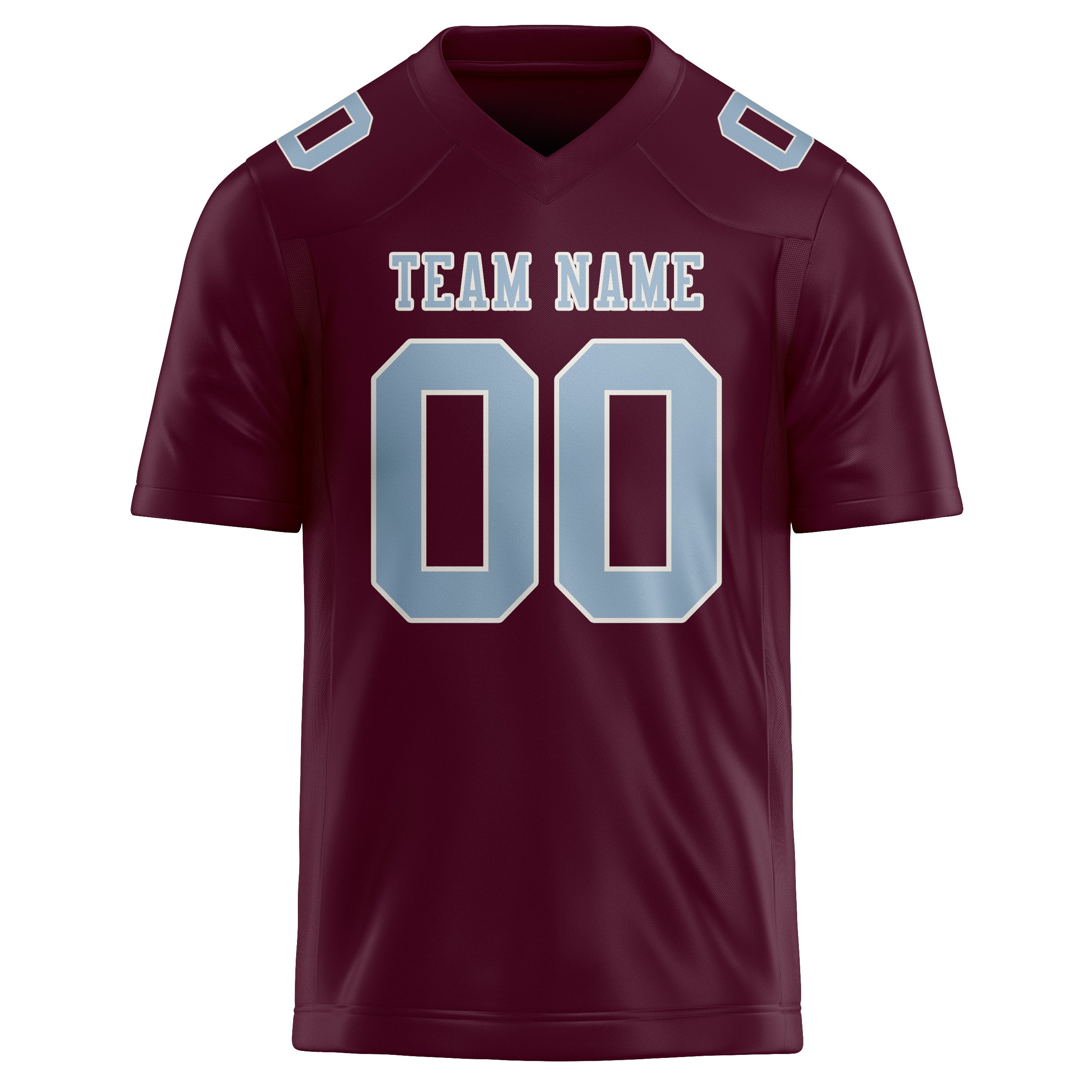 Custom Coral Red Light Blue Football Jersey