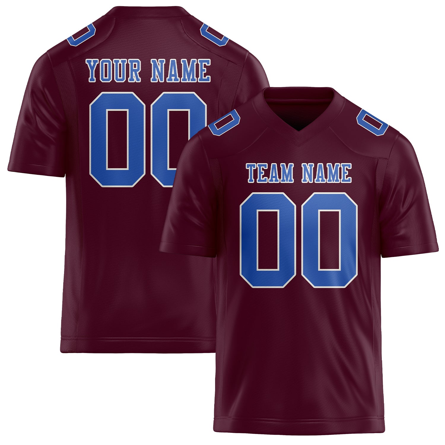 Custom Coral Red Sky Blue Football Jersey