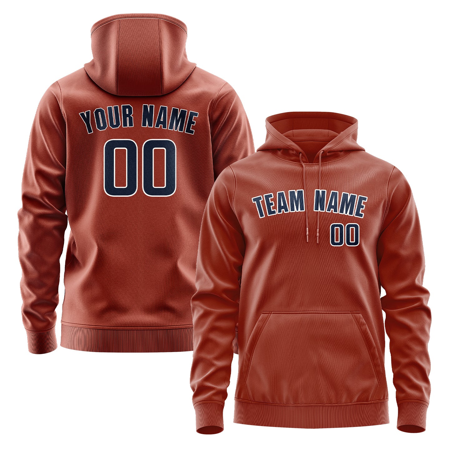 Custom Coral Red Blue Hoodie