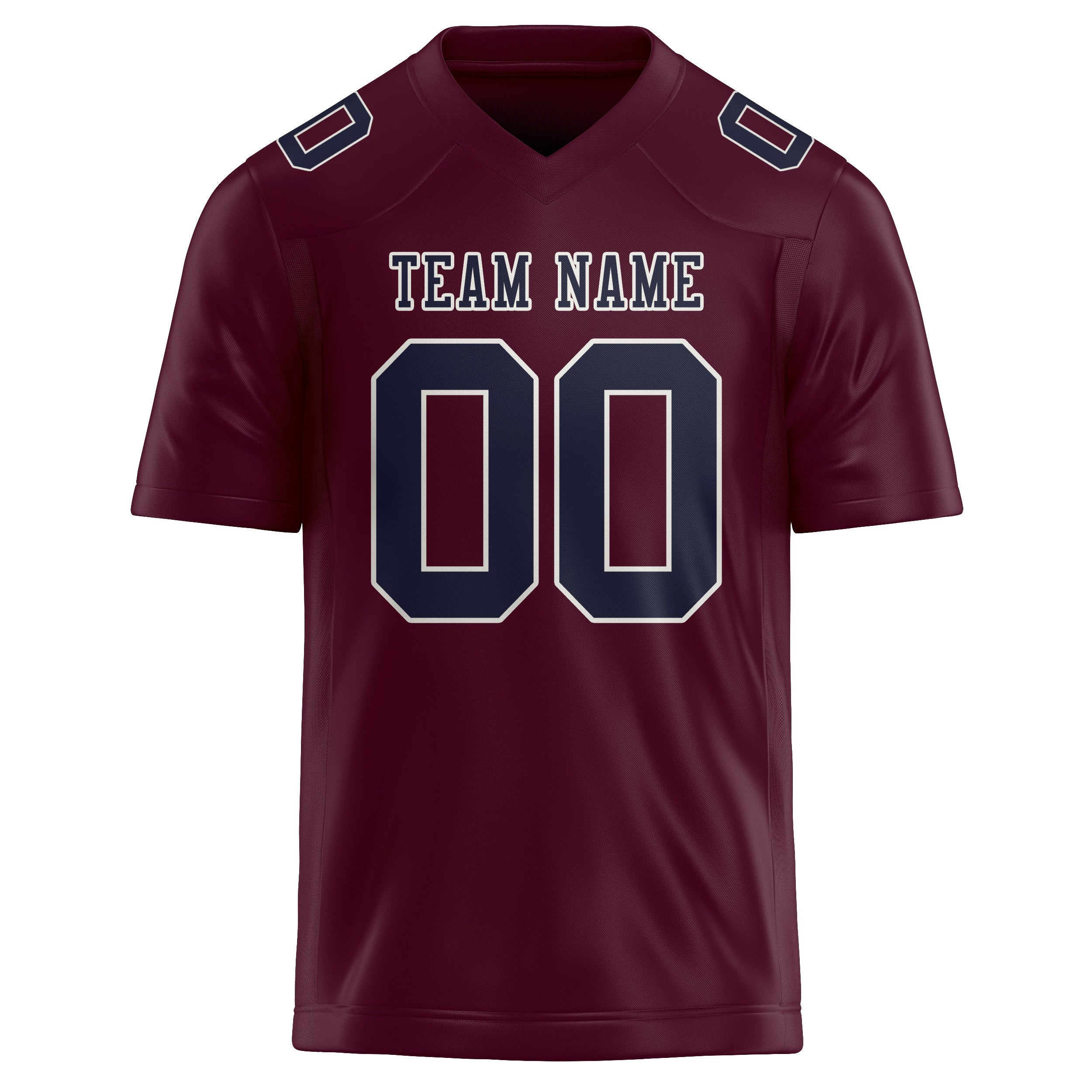 Custom Coral Red Navy Football Jersey
