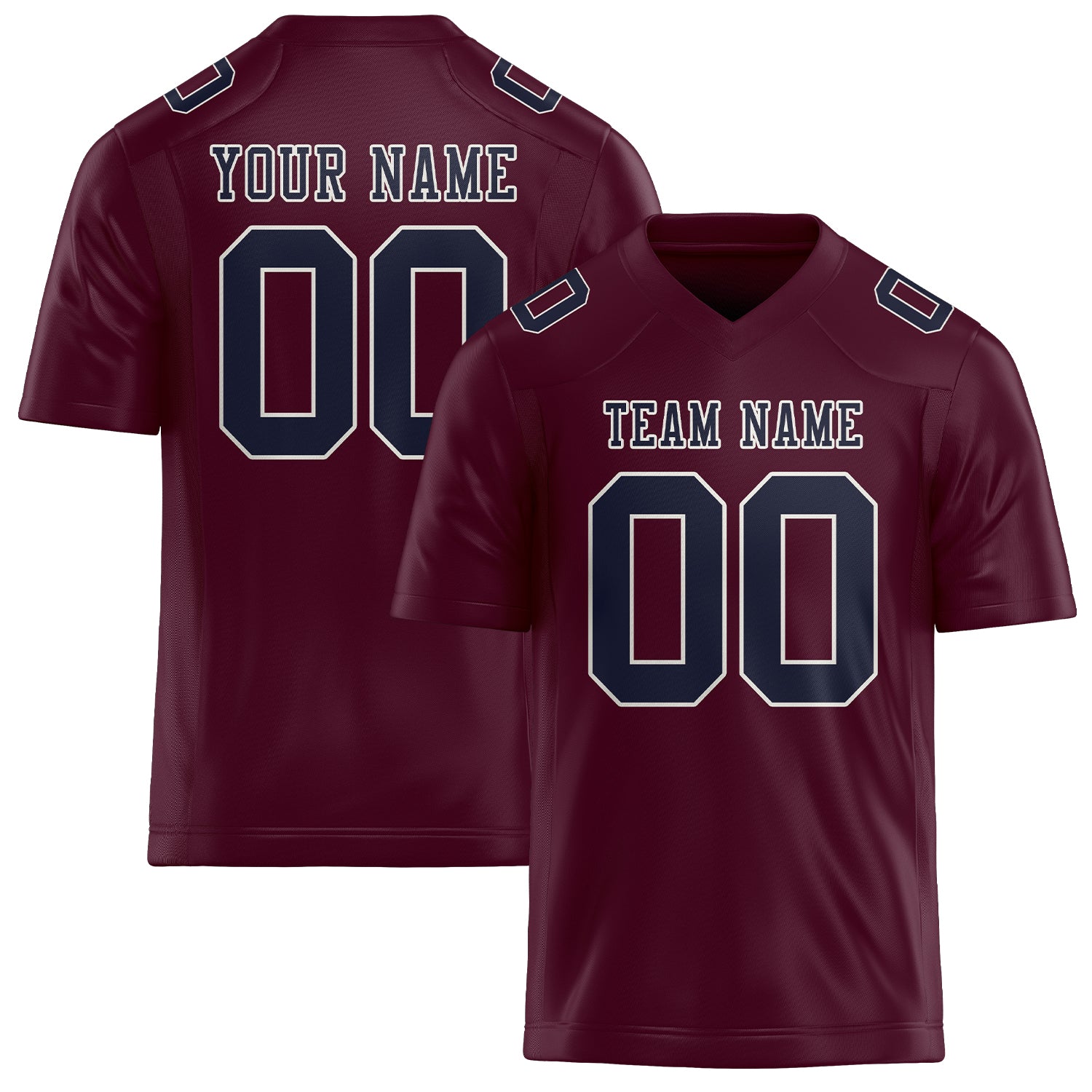 Custom Coral Red Navy Football Jersey
