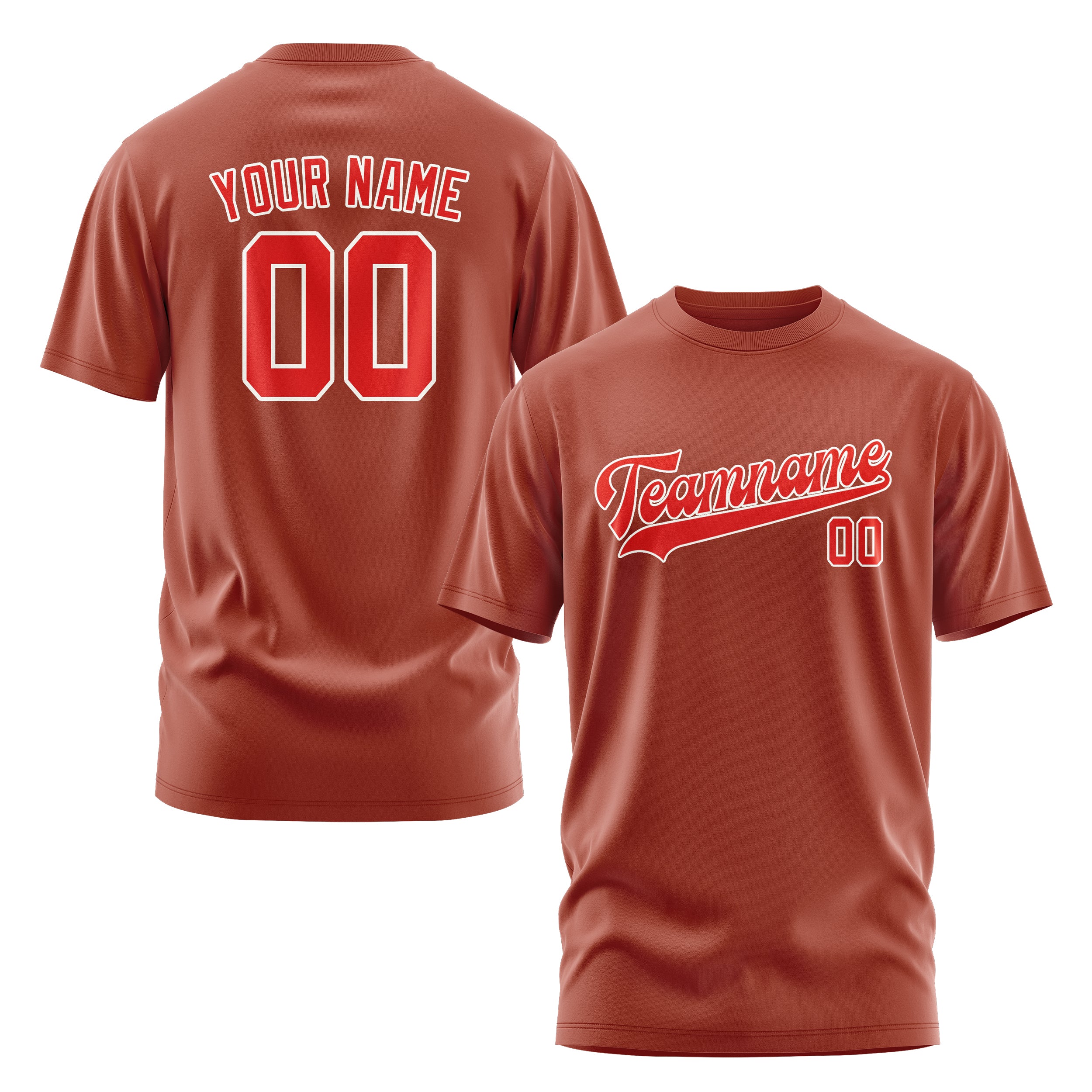 Custom Coral Red Orange Red T-Shirt