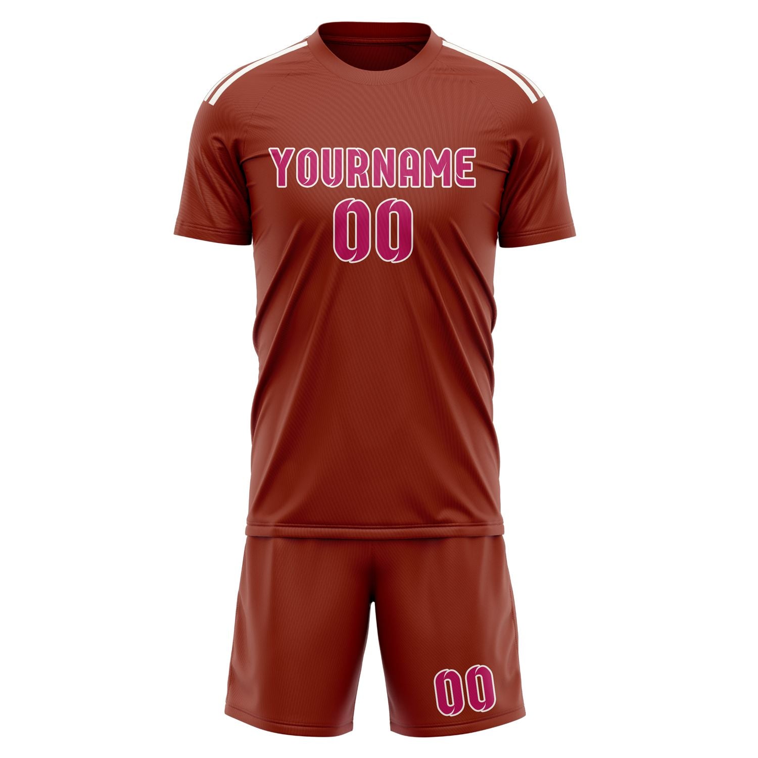 Custom Coral Red Pink Soccer Set