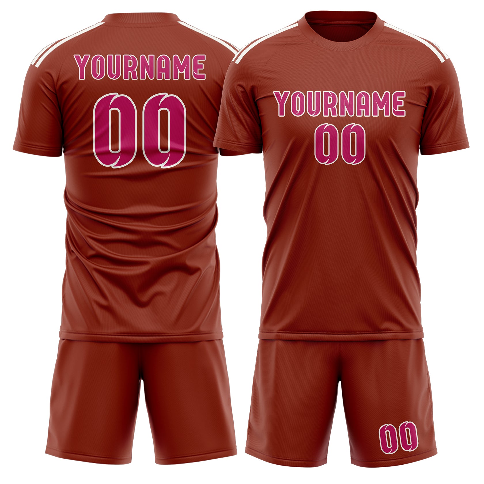 Custom Coral Red Pink Soccer Set