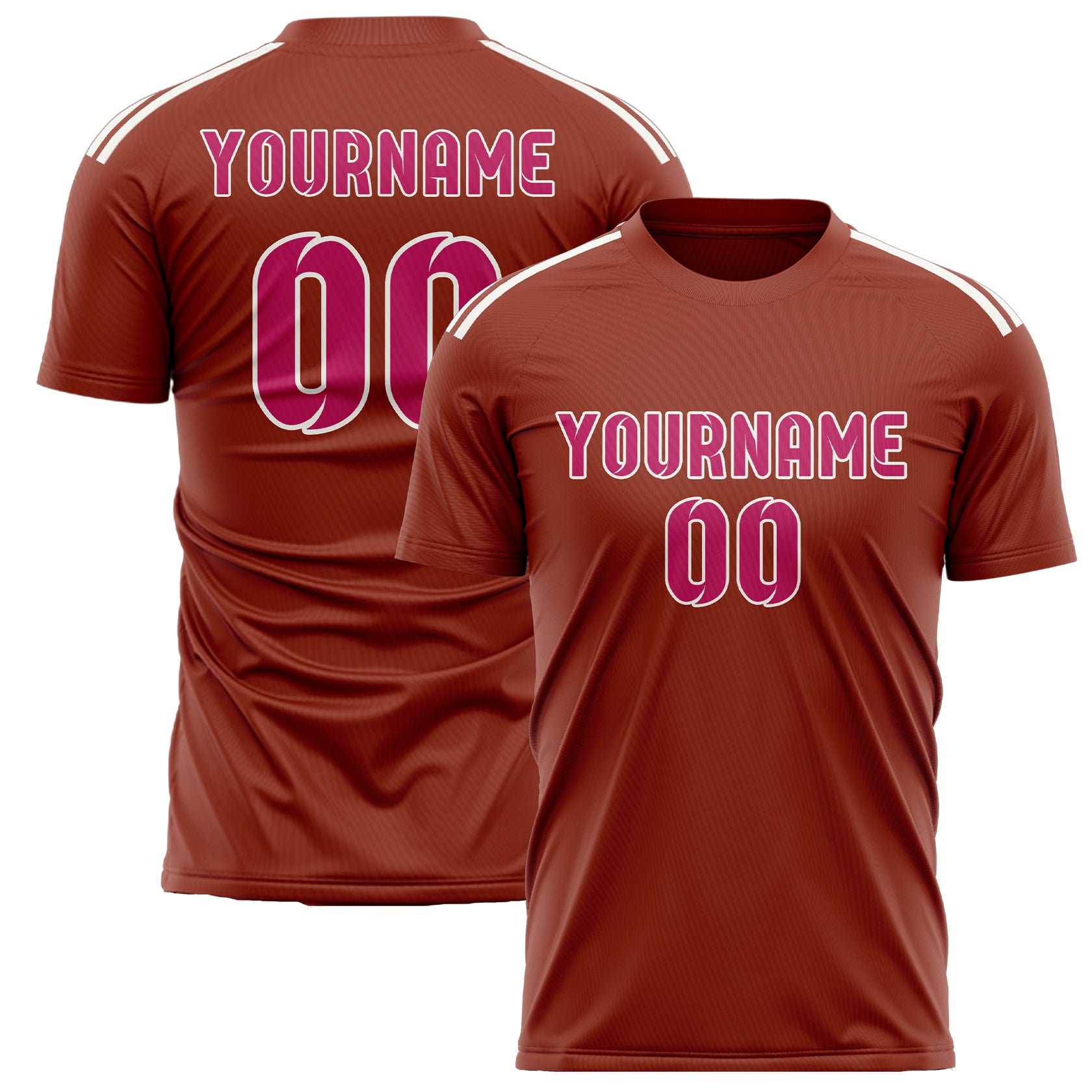 Custom Coral Red Pink Soccer Jersey