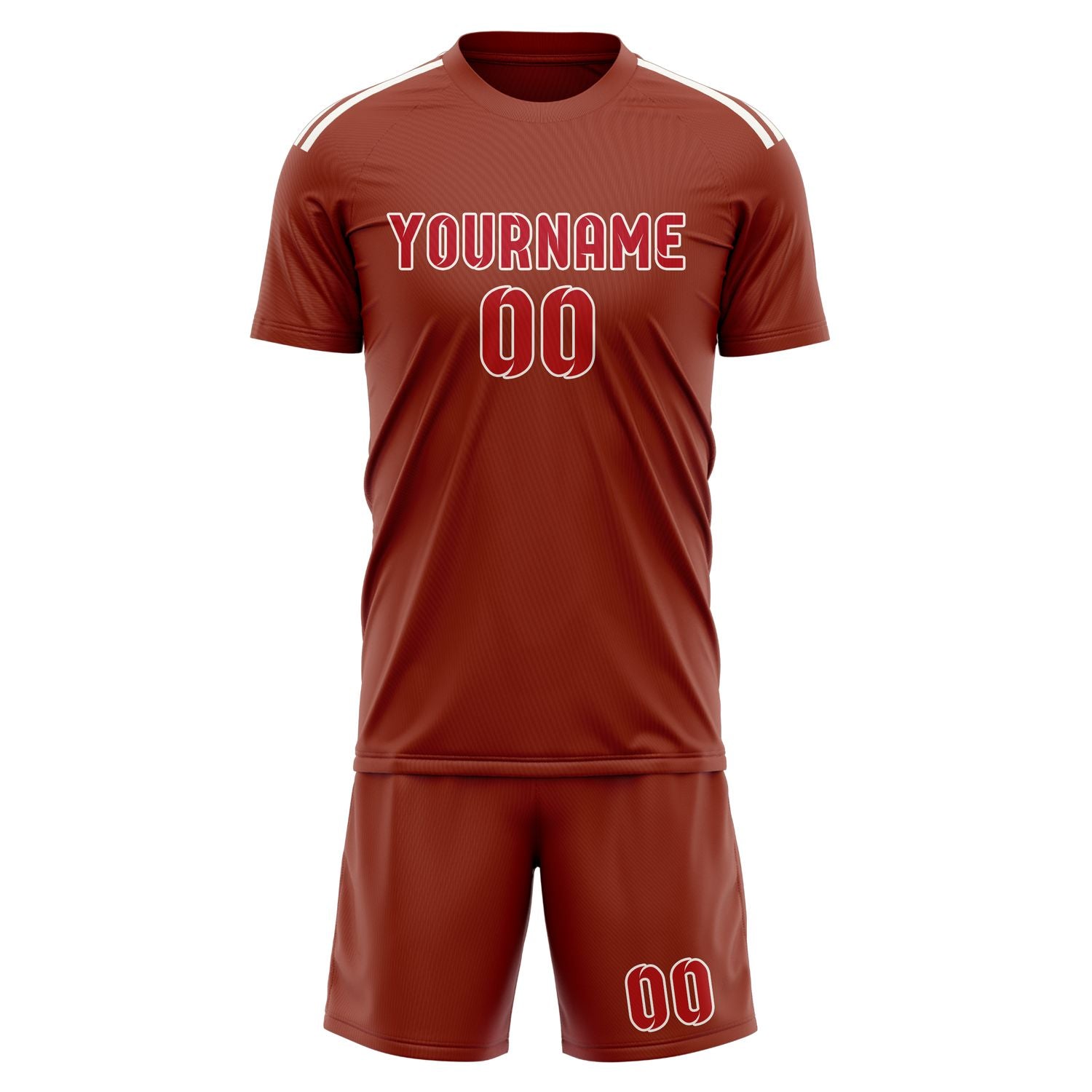 Custom Coral Red Red Soccer Set