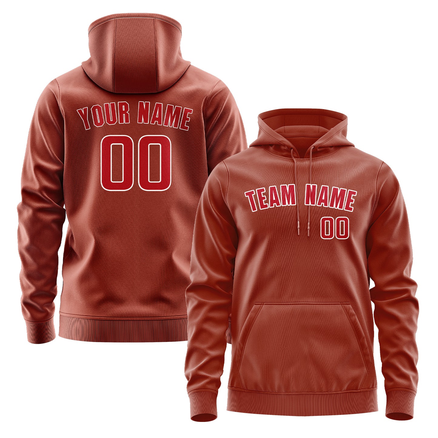Custom Coral Red Red Hoodie