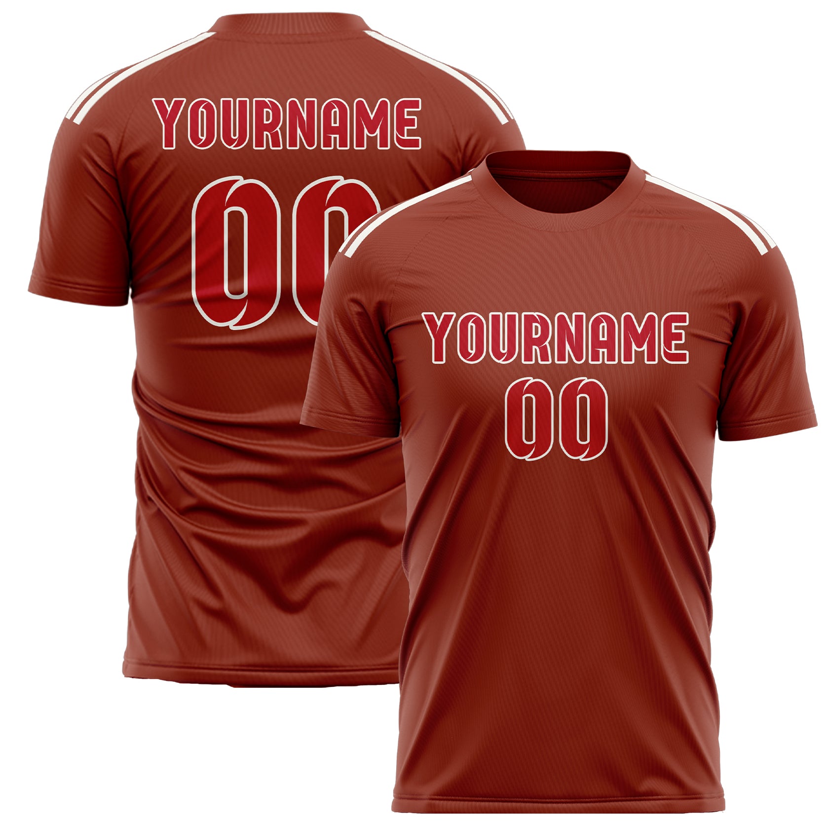 Custom Coral Red Red Soccer Jersey