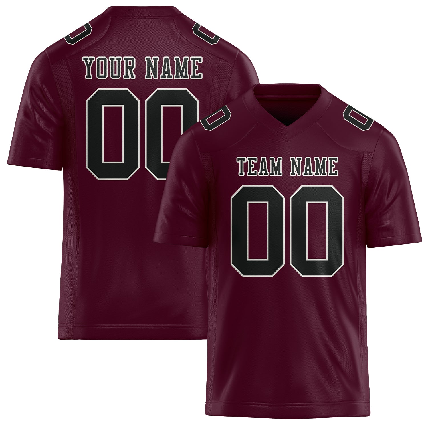 Custom Coral Red Black Football Jersey