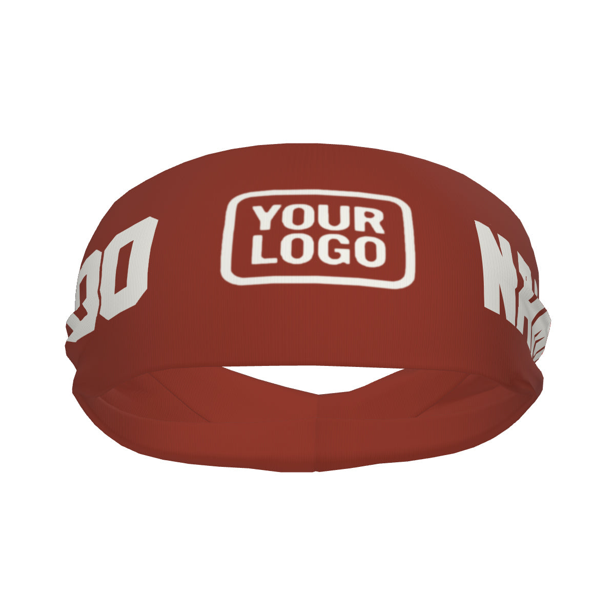 Custom Coral Red White Sports headband